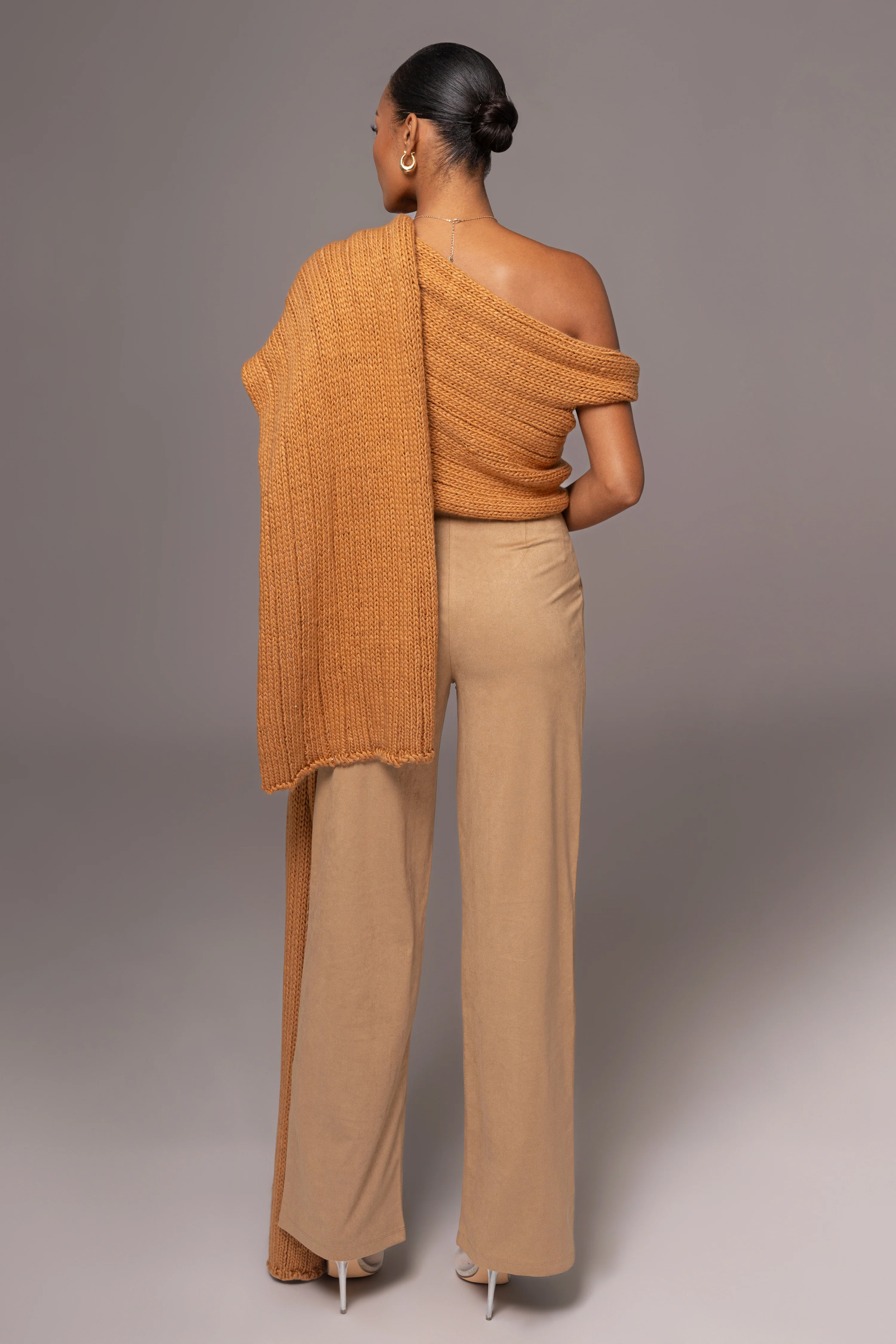 Camel Soft Life Cable Knit Sweater Top - Image 5