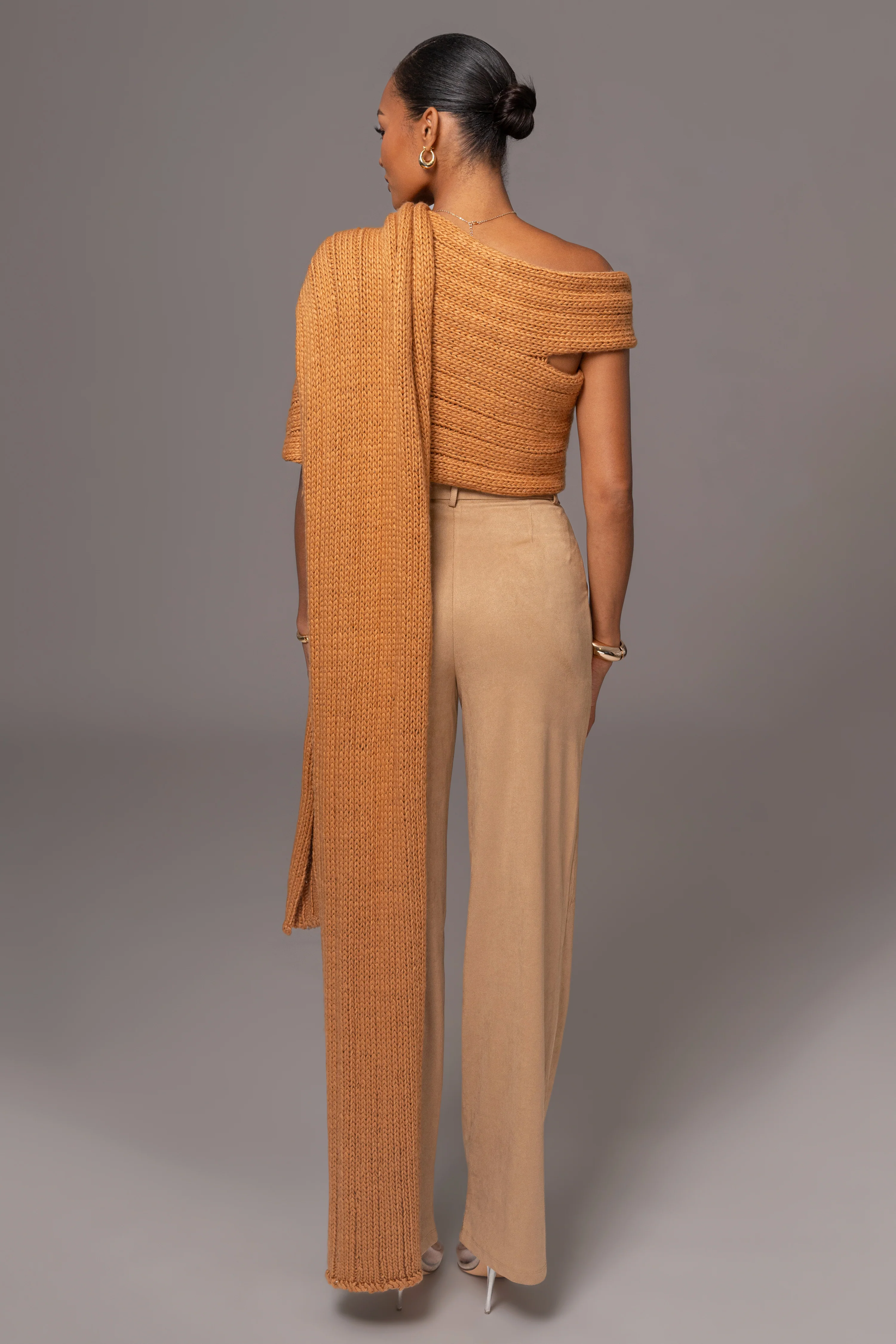 Camel Soft Life Cable Knit Sweater Top - Image 7