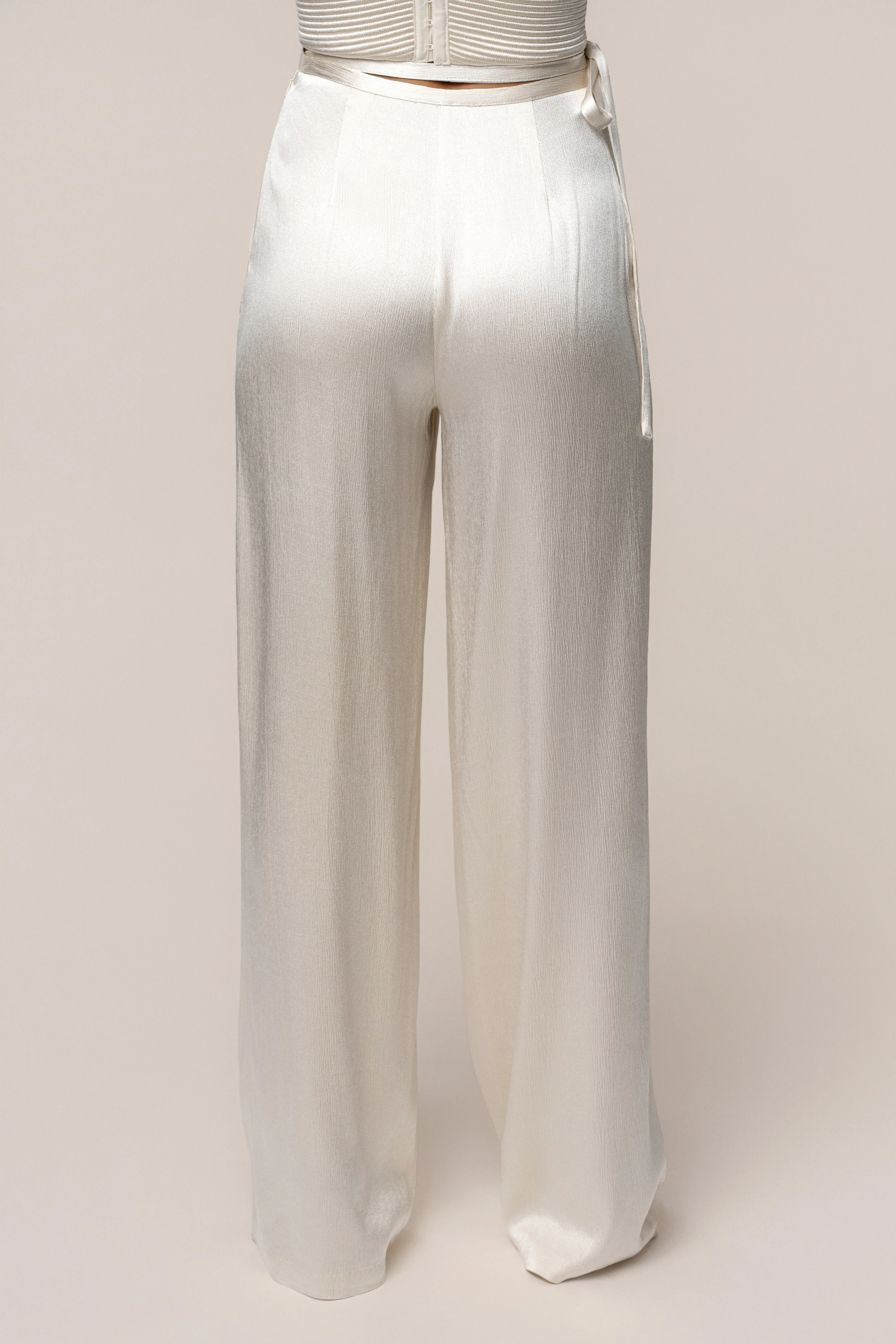 Champagne Deserae Satin Pants - Image 11