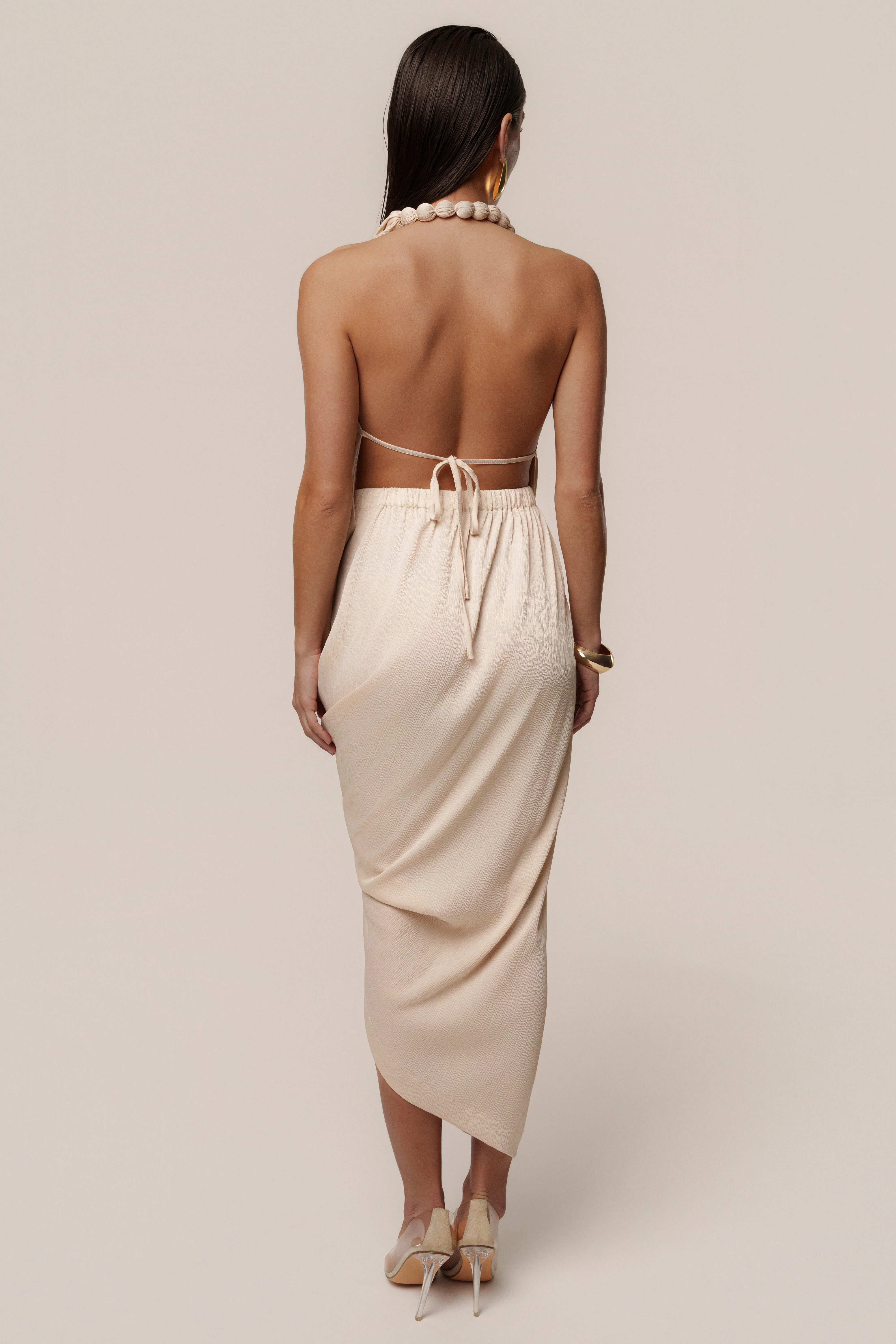 Champagne Dolce Drape Dress - Image 13