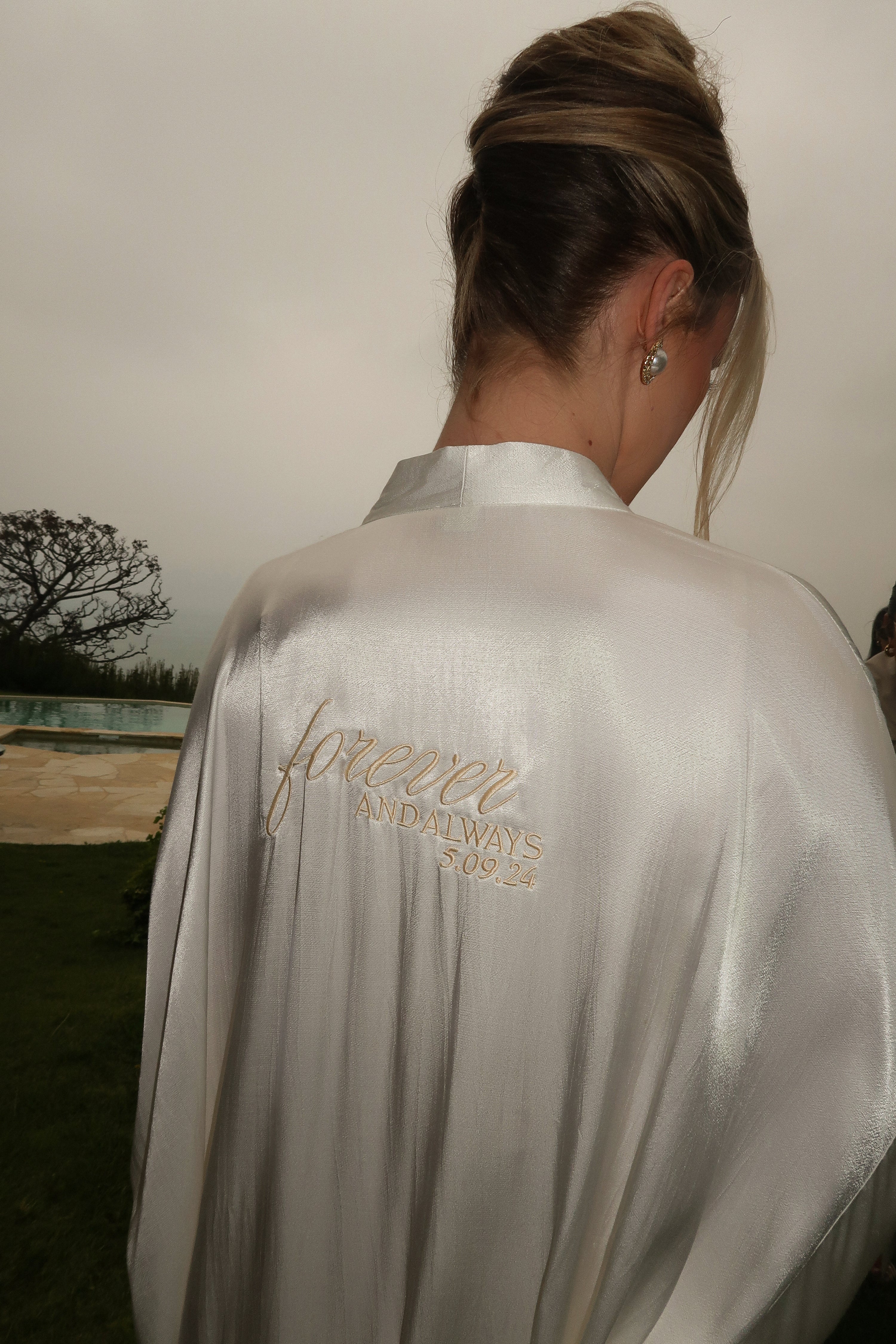 Champagne Forever And Always Satin Robe - Image 3