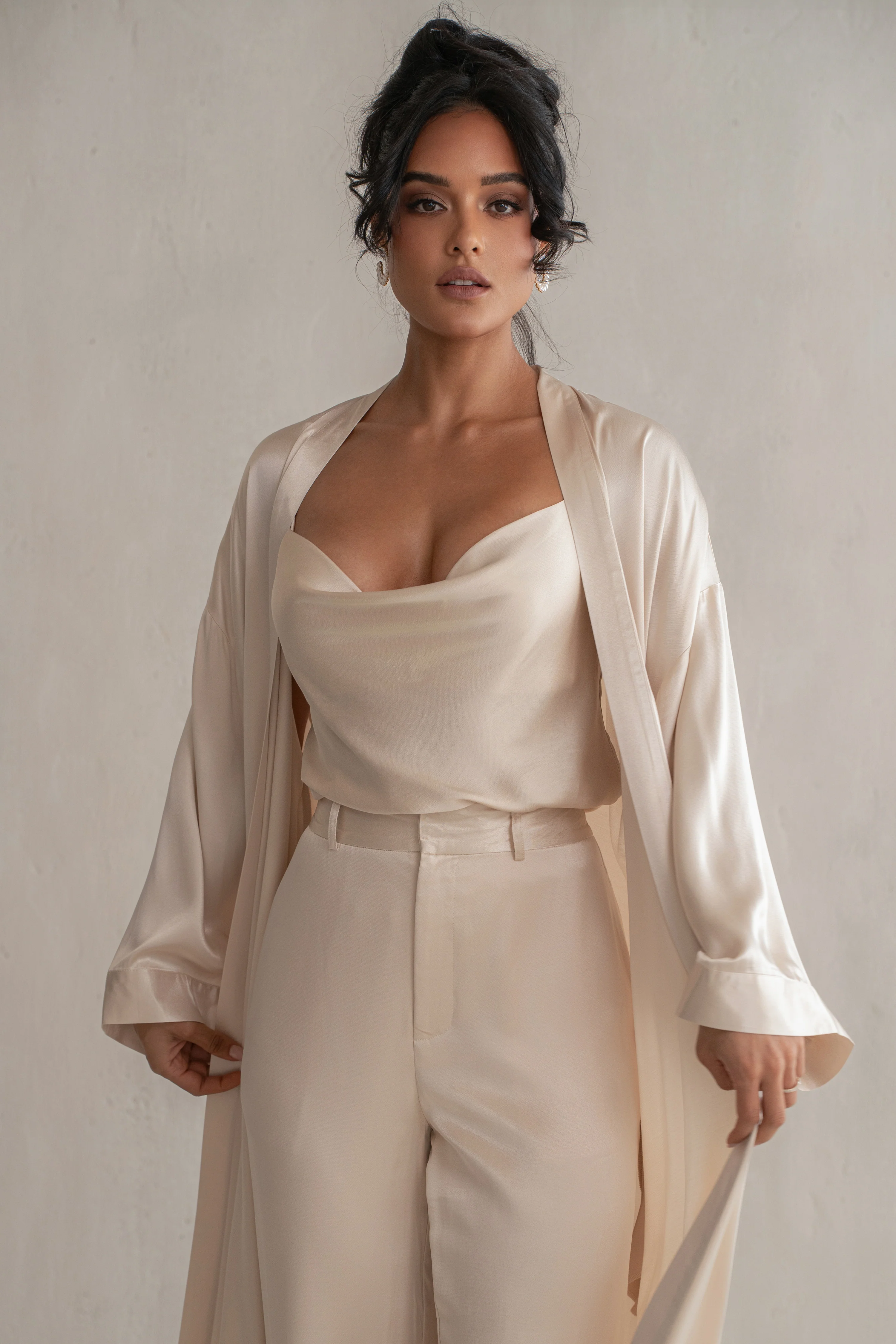 Champagne Forever And Always Satin Robe - Image 5
