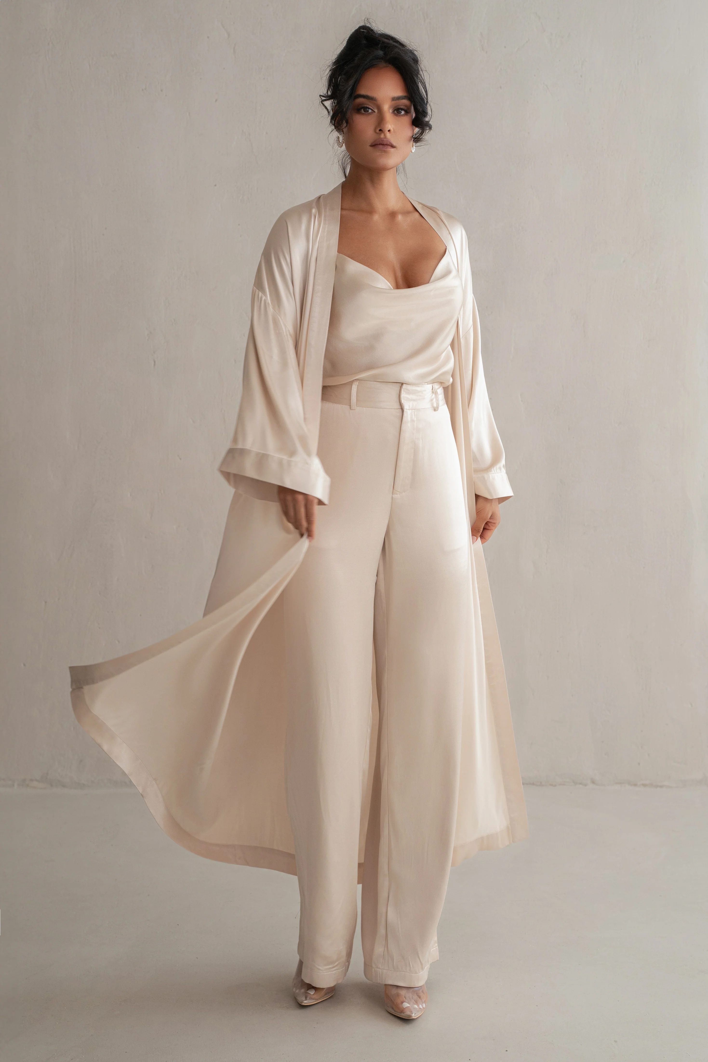 Champagne Forever And Always Satin Robe - Image 6