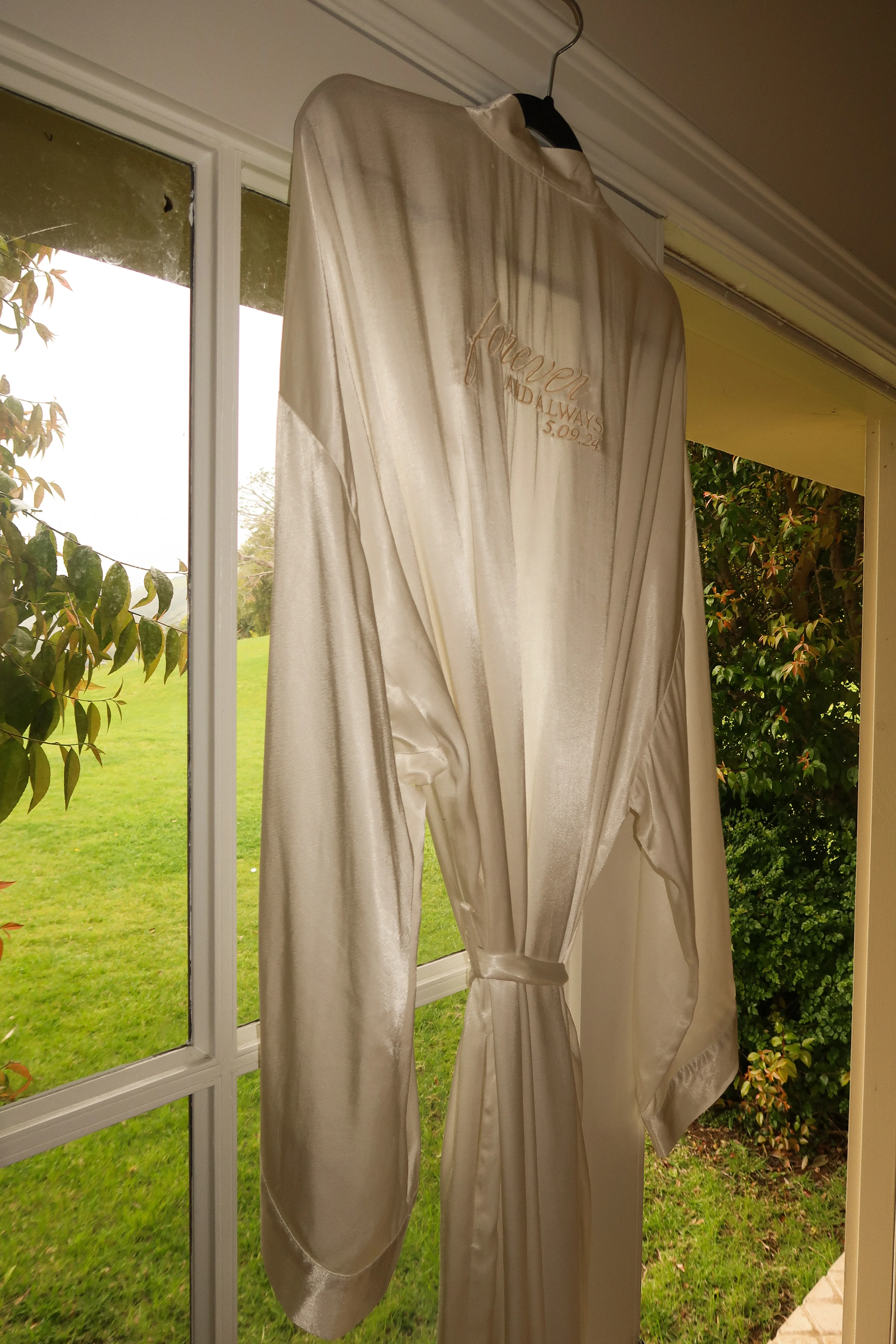 Champagne Forever And Always Satin Robe - Image 9