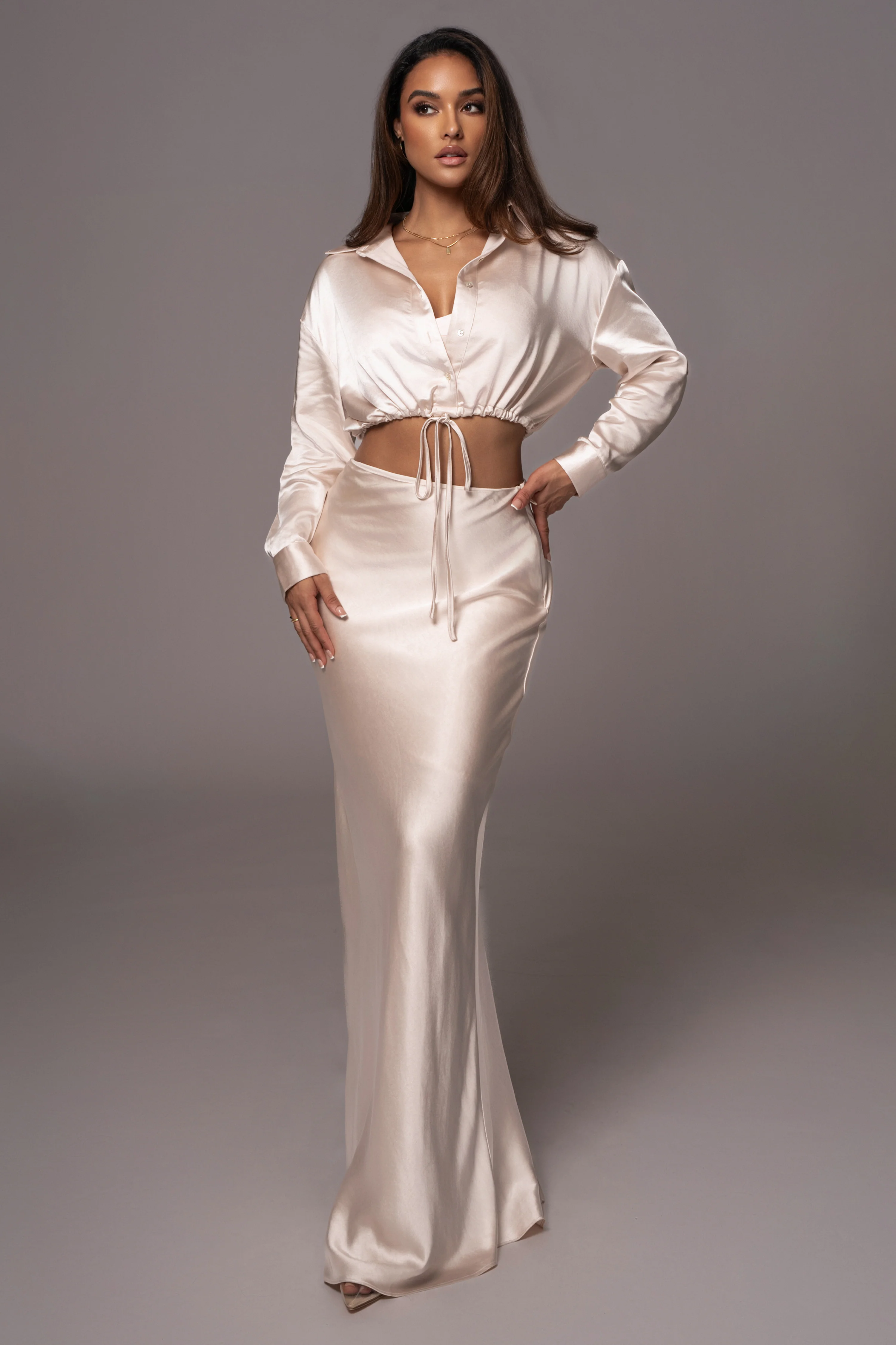 Champagne Kiah Button Up Top - Image 7