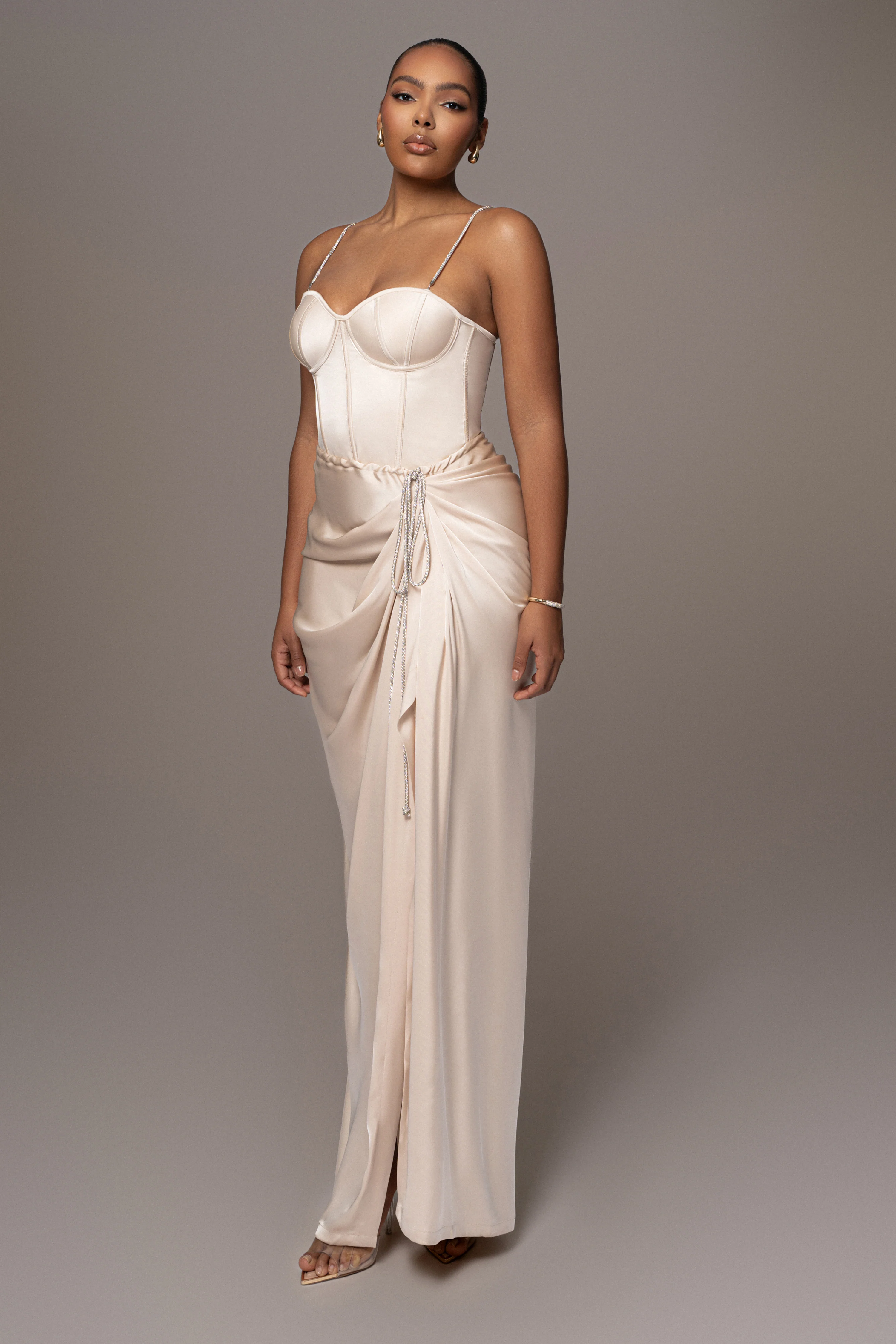 Champagne Olea Satin Skirt - Image 10