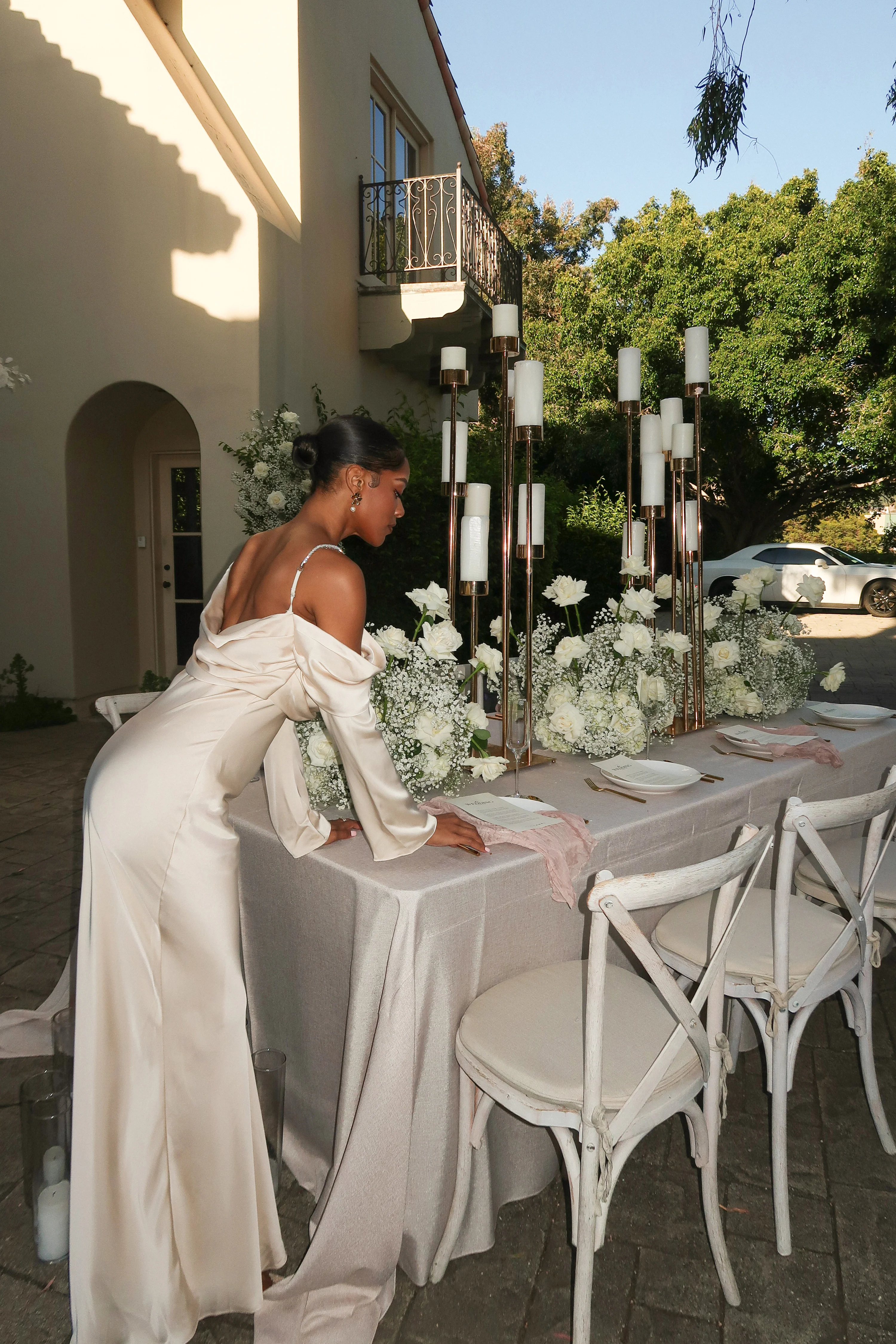 Champagne One And Only Satin Dress - Image 11