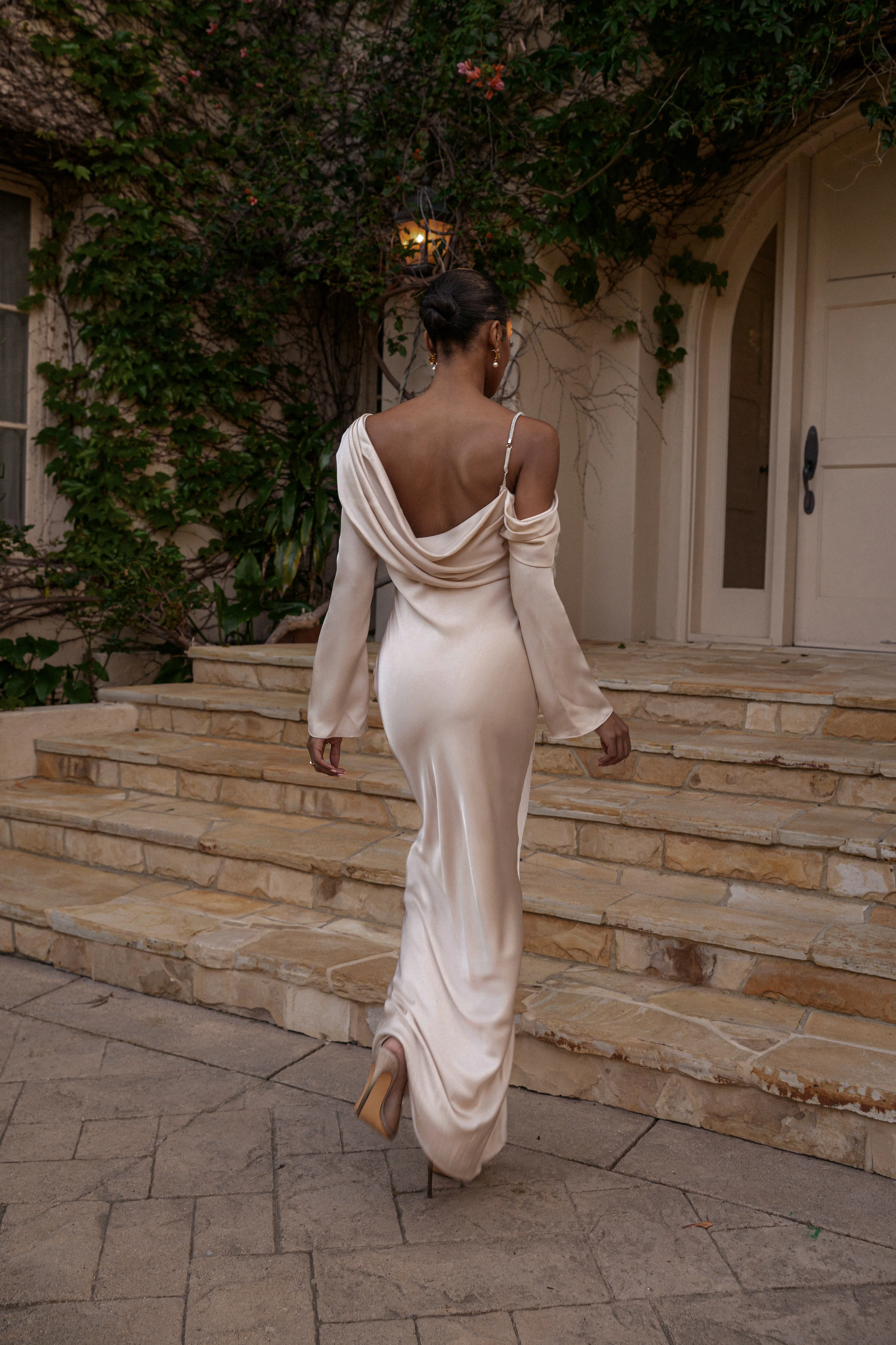 Champagne One And Only Satin Dress - Image 13