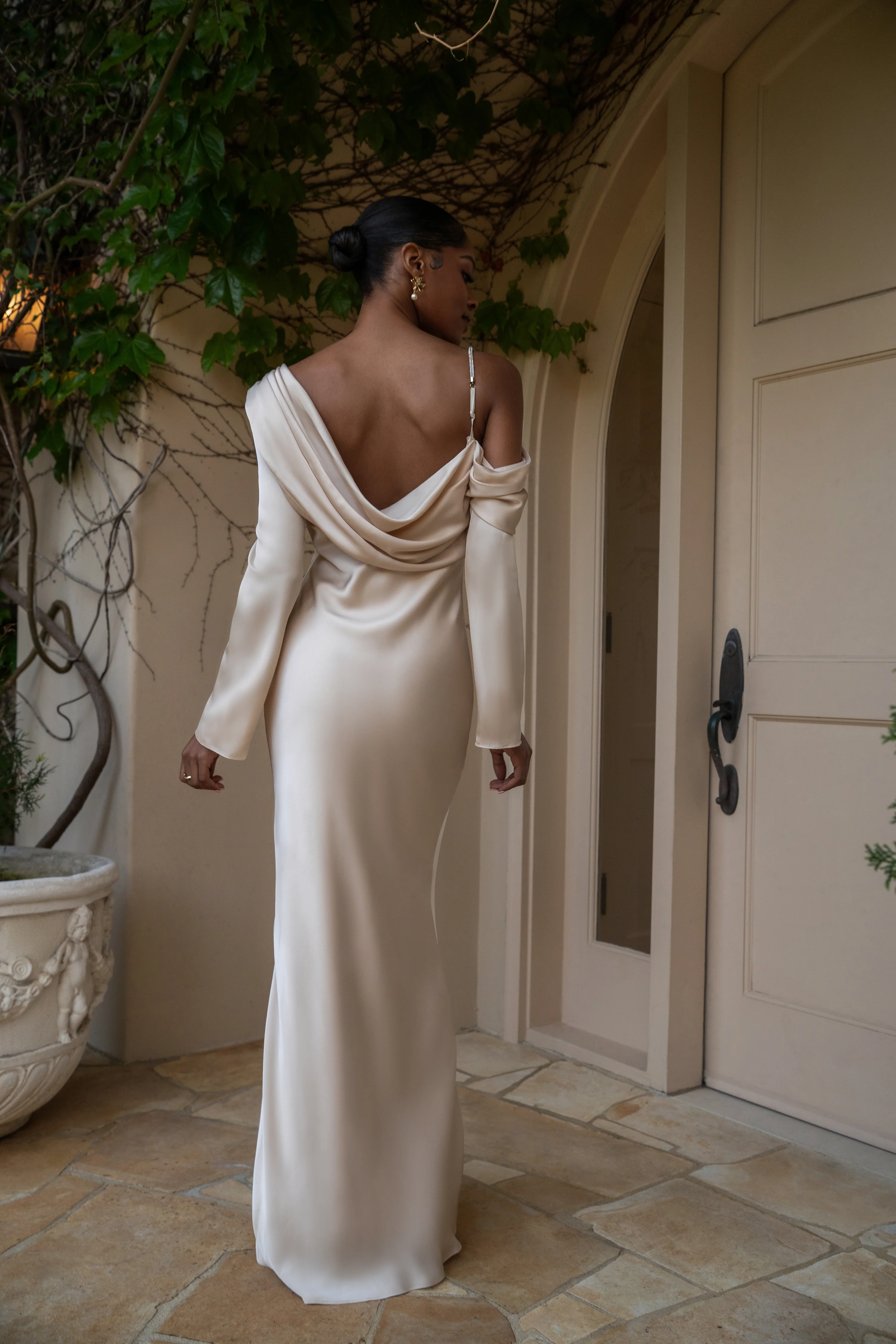 Champagne One And Only Satin Dress - Image 15
