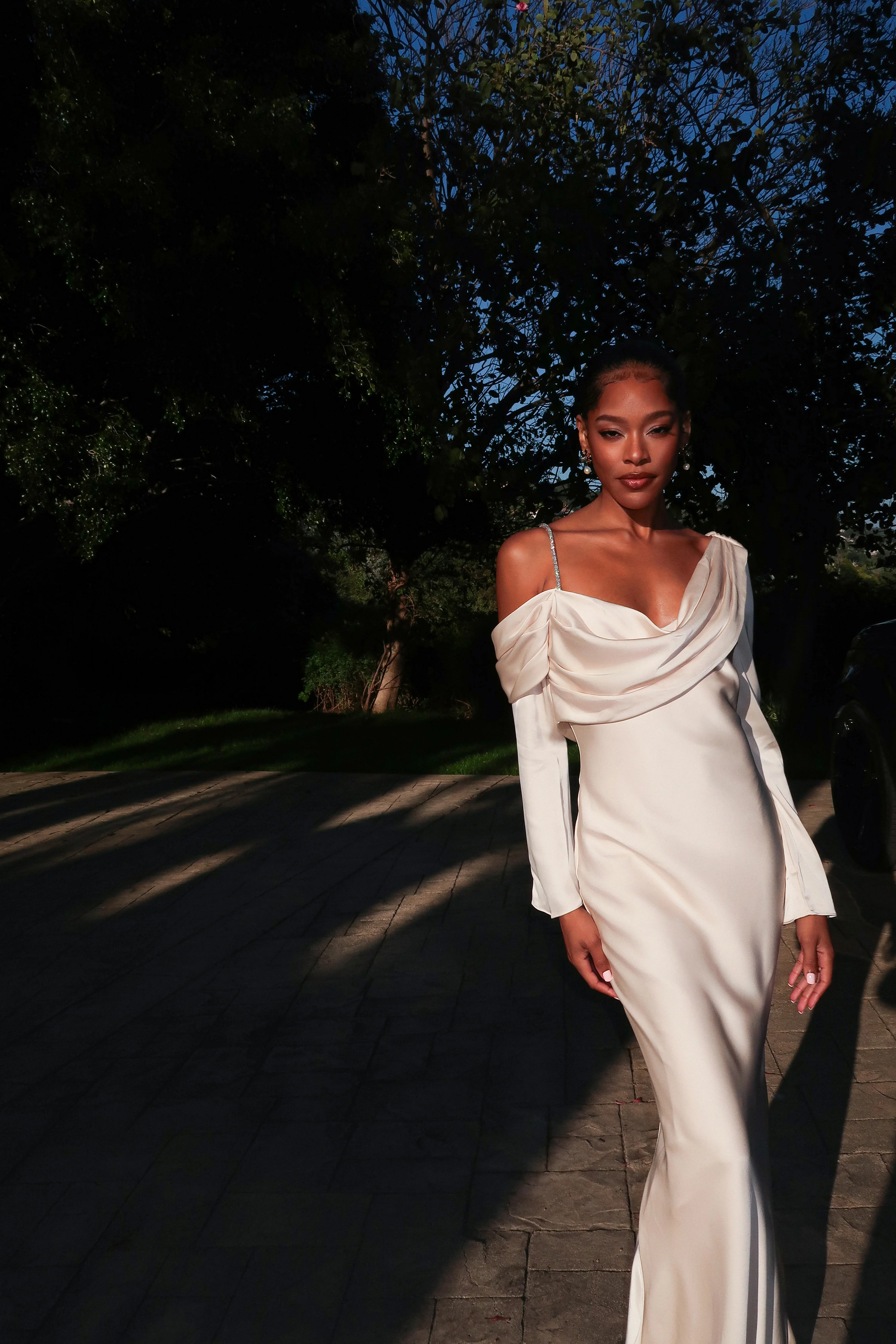 Champagne One And Only Satin Dress - Image 9