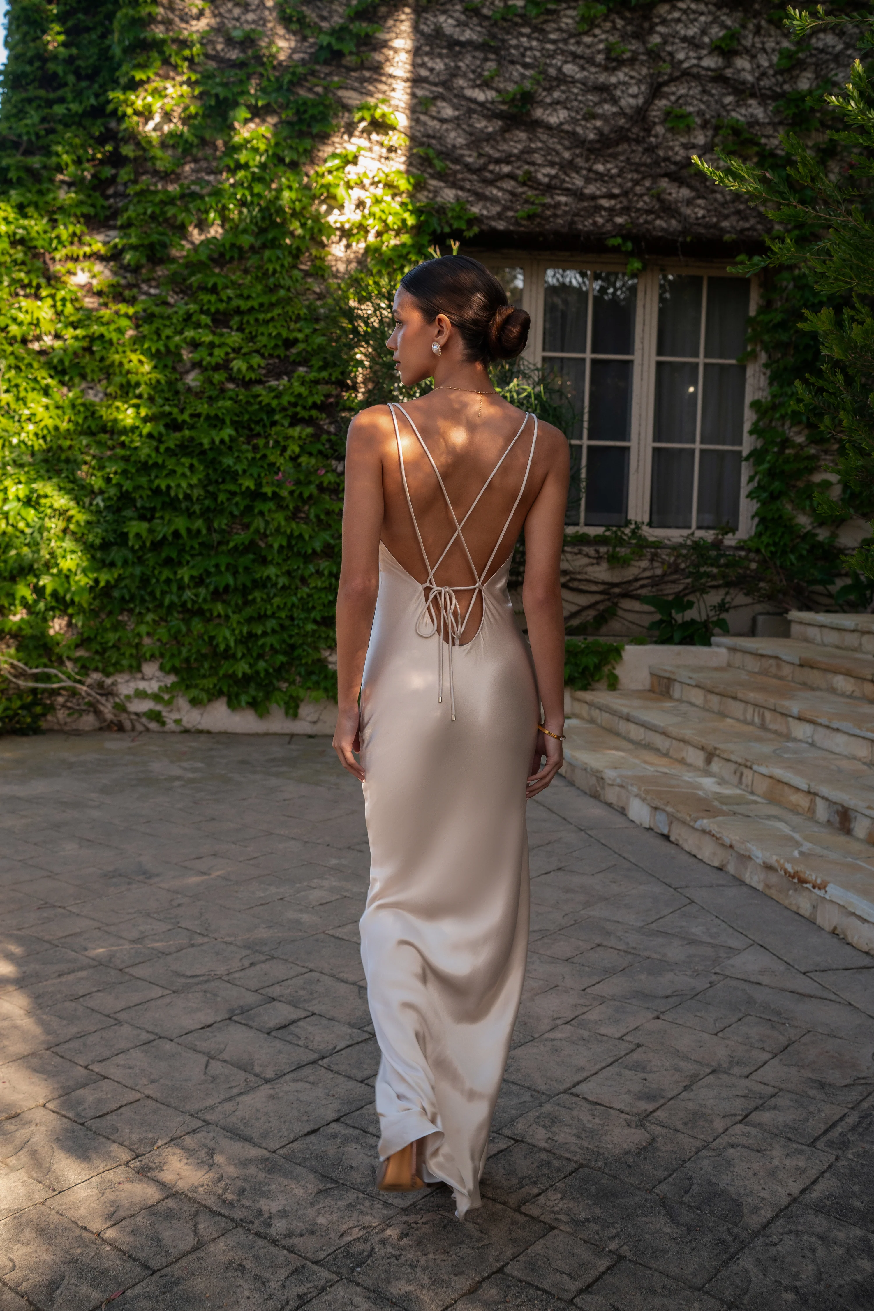 Champagne Promise Of Love Satin Dress - Image 8