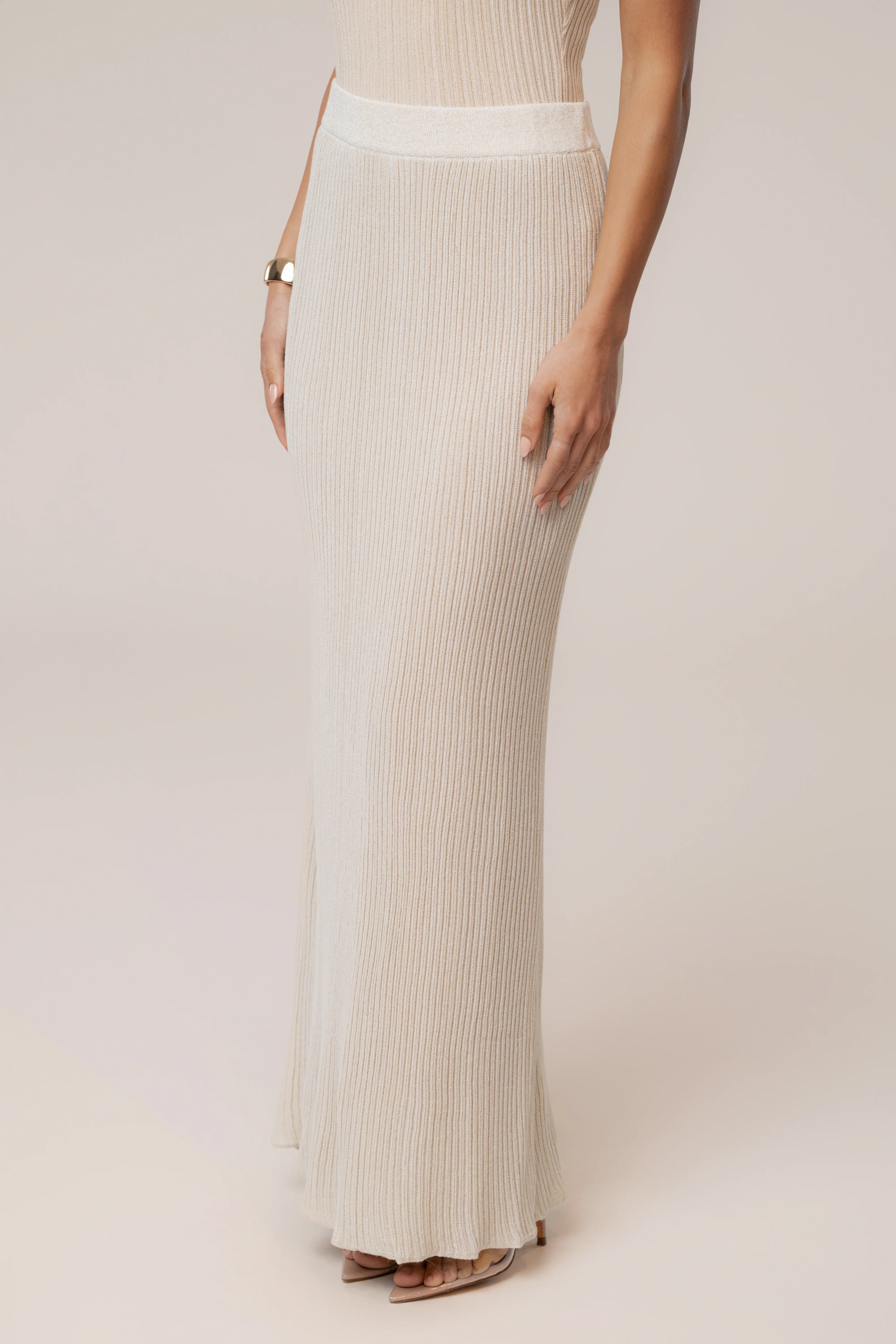 Champagne Serena Ribbed Skirt Set - Image 12