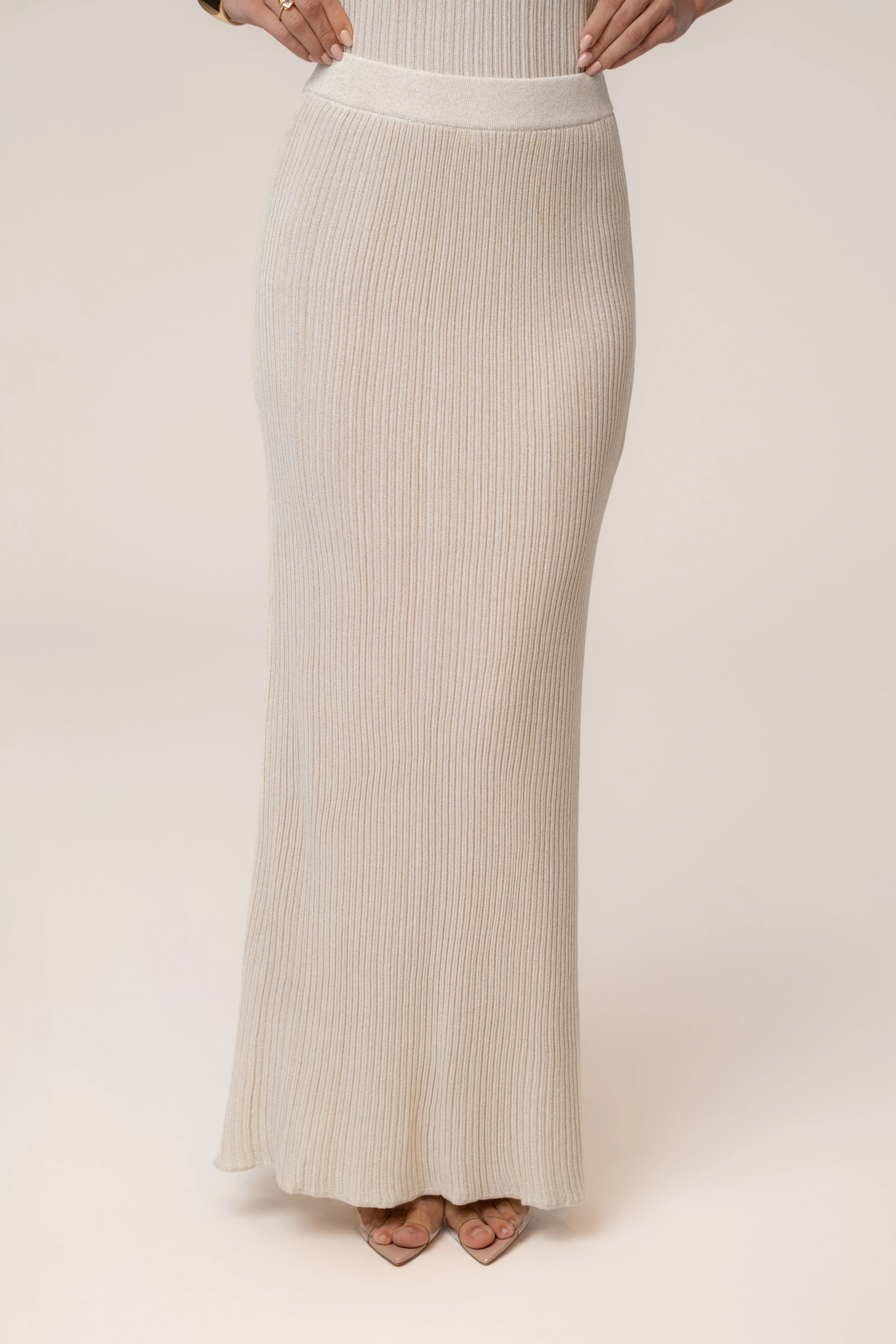 Champagne Serena Ribbed Skirt Set - Image 7