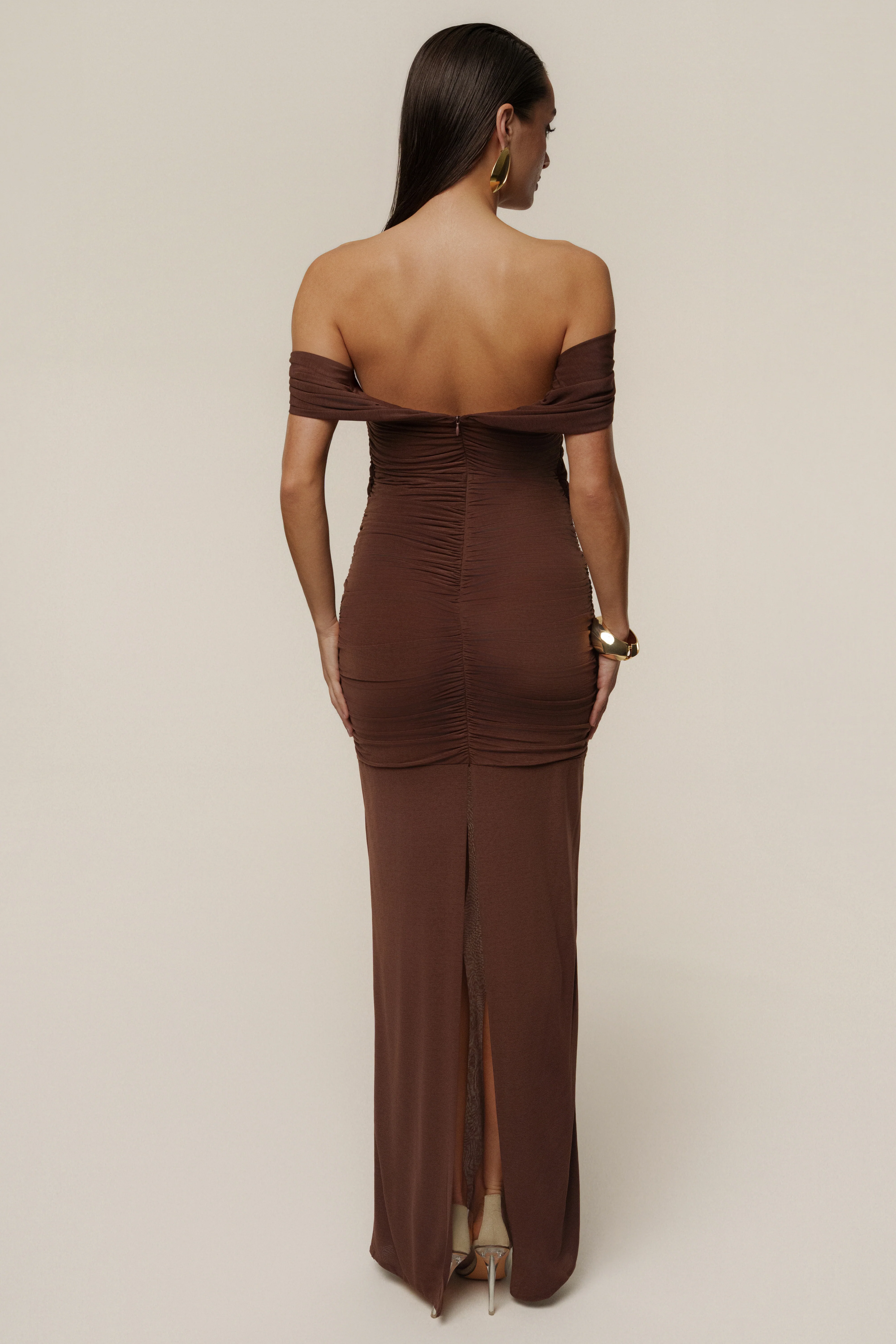 Chocolate Alessandra Off Shoulder Maxi Dress - Image 14