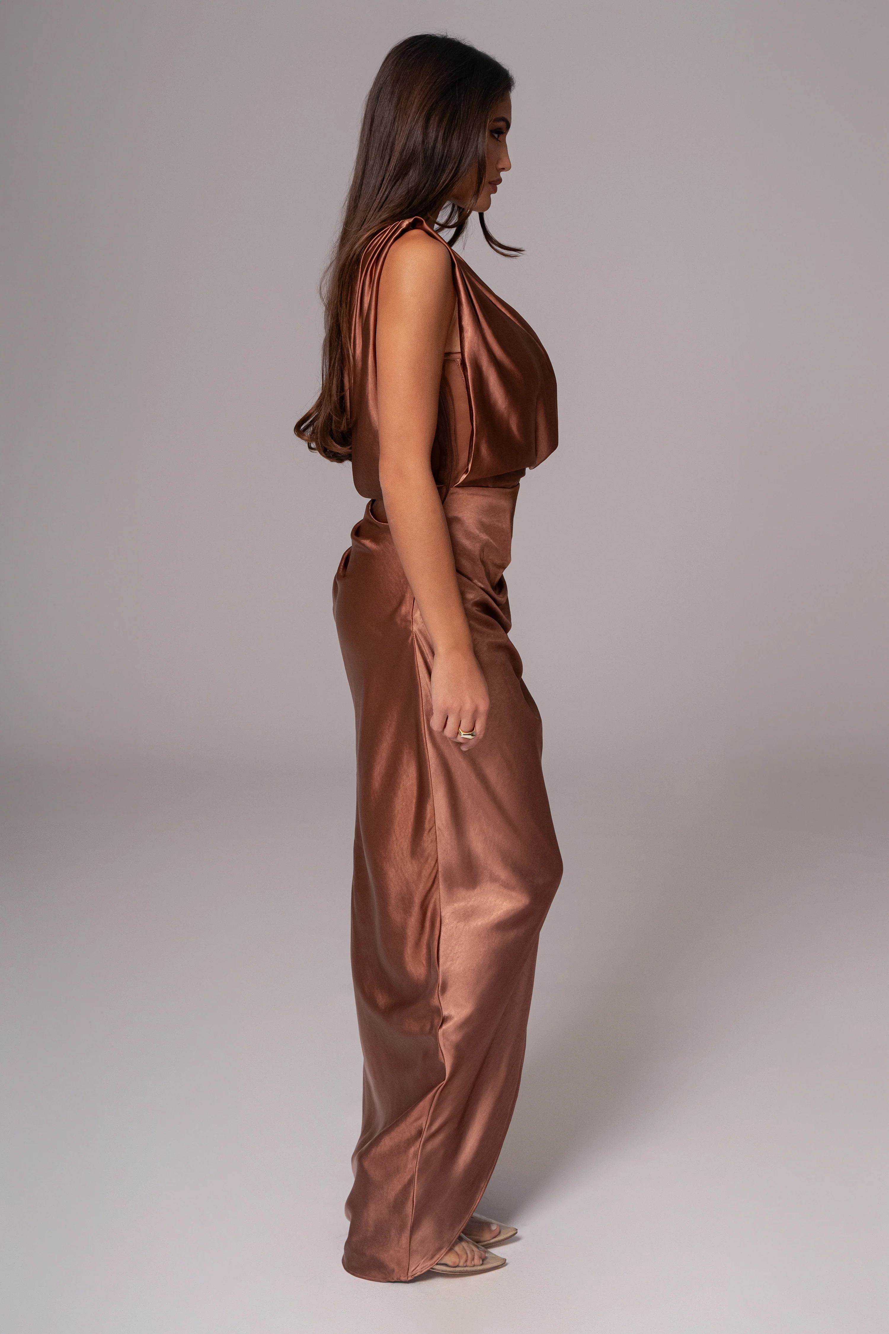 Chocolate Anastacia Drape Maxi Dress - Image 20
