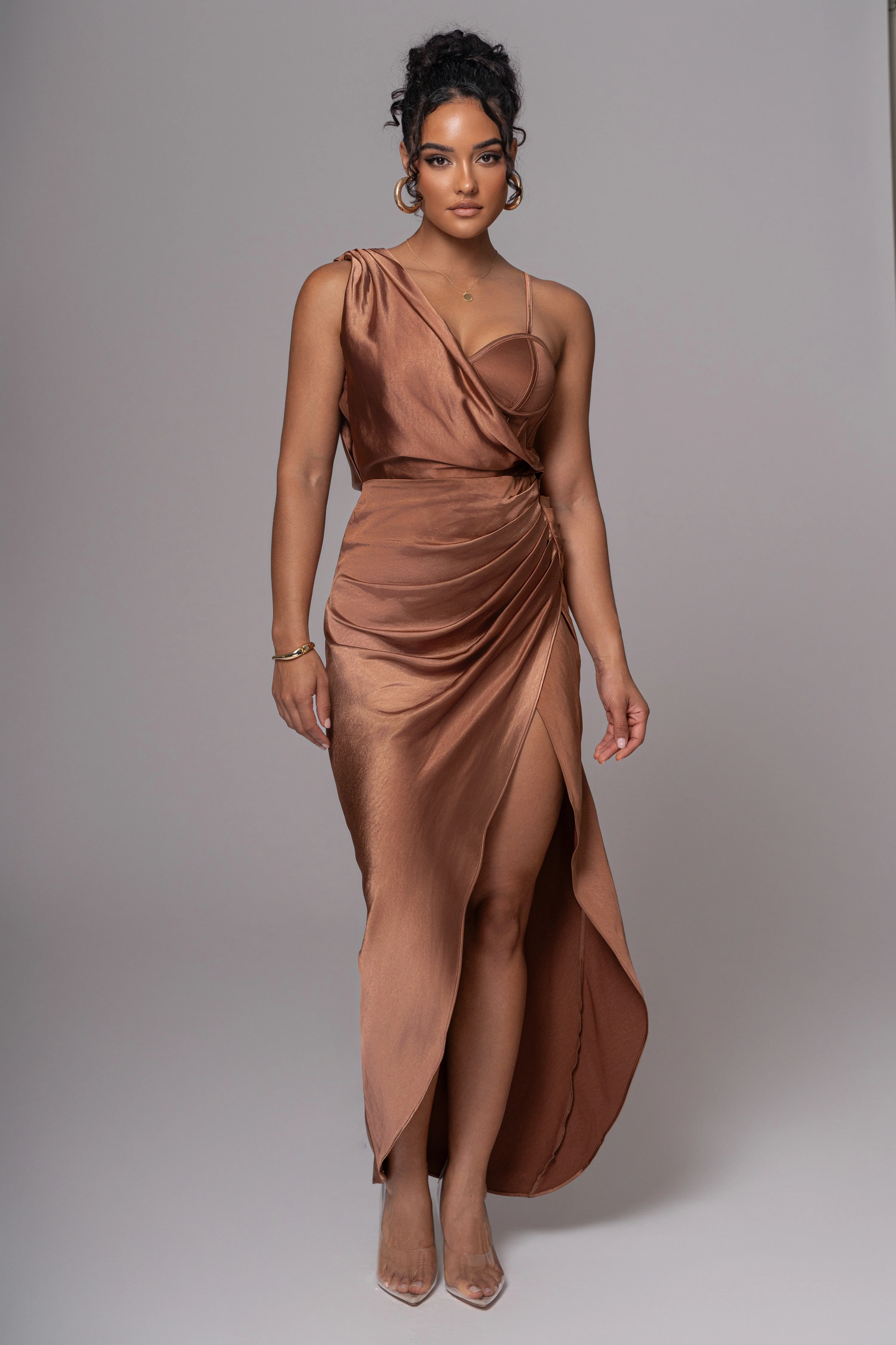 Chocolate Anastacia Drape Maxi Dress - Image 4