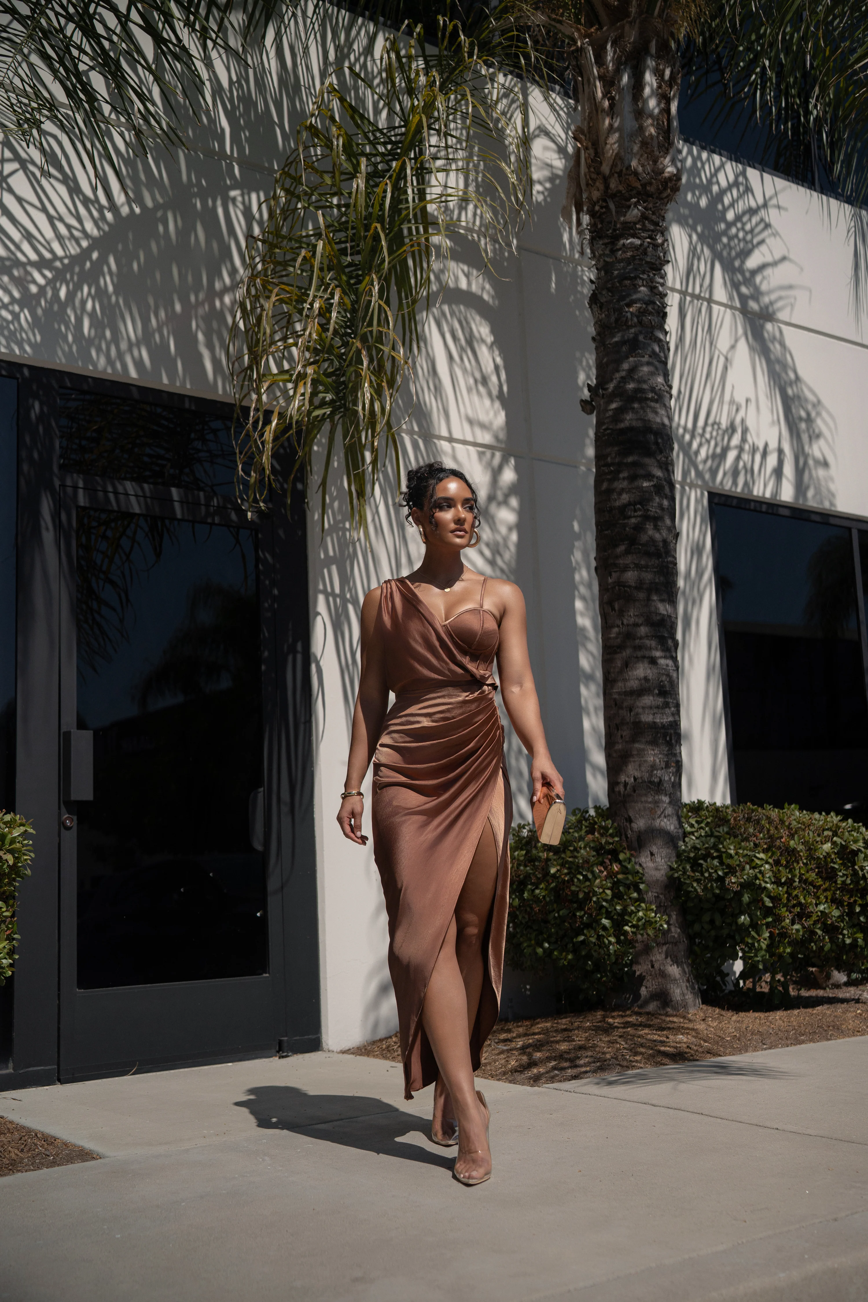 Chocolate Anastacia Drape Maxi Dress - Image 5