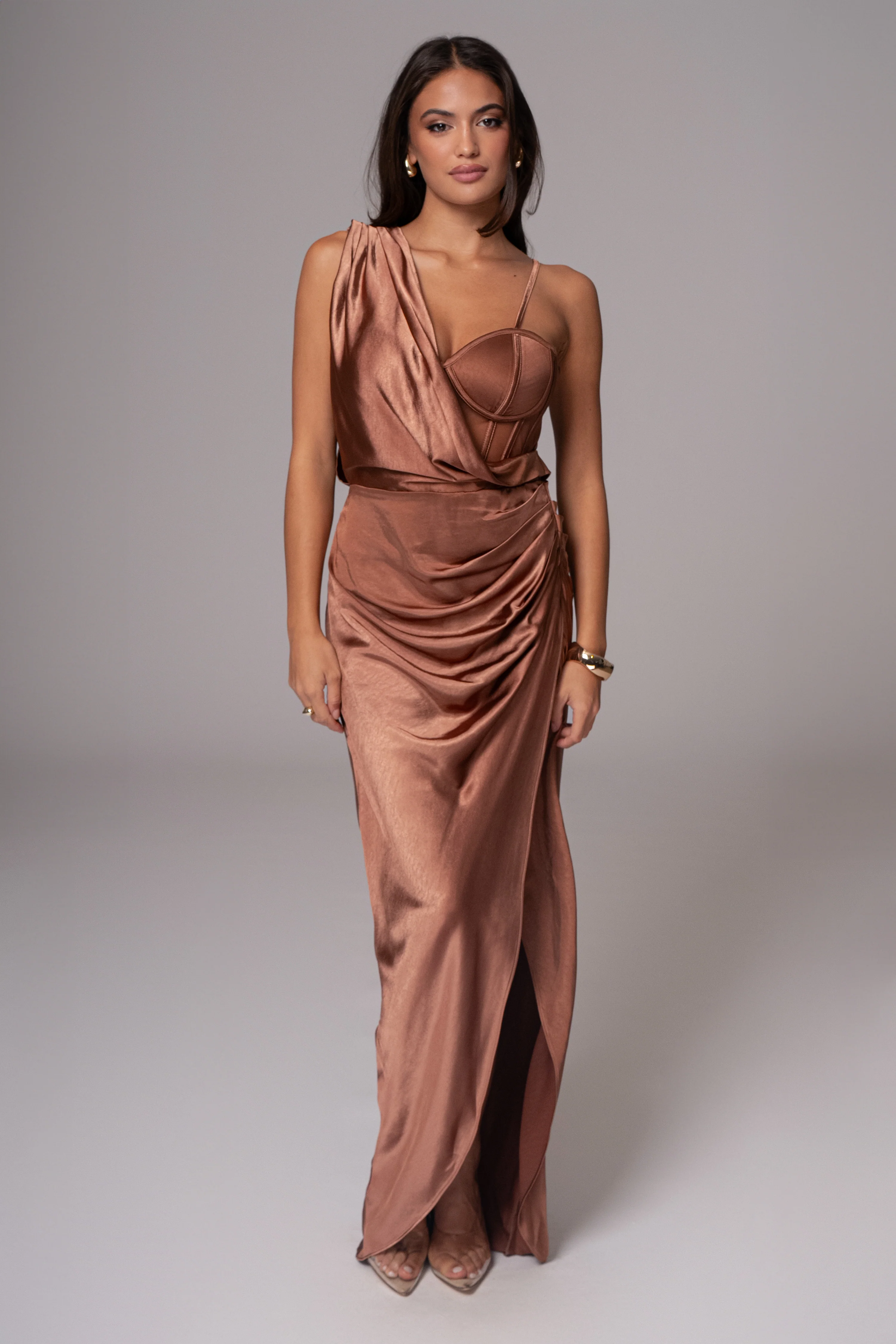 Chocolate Anastacia Drape Maxi Dress - Image 9