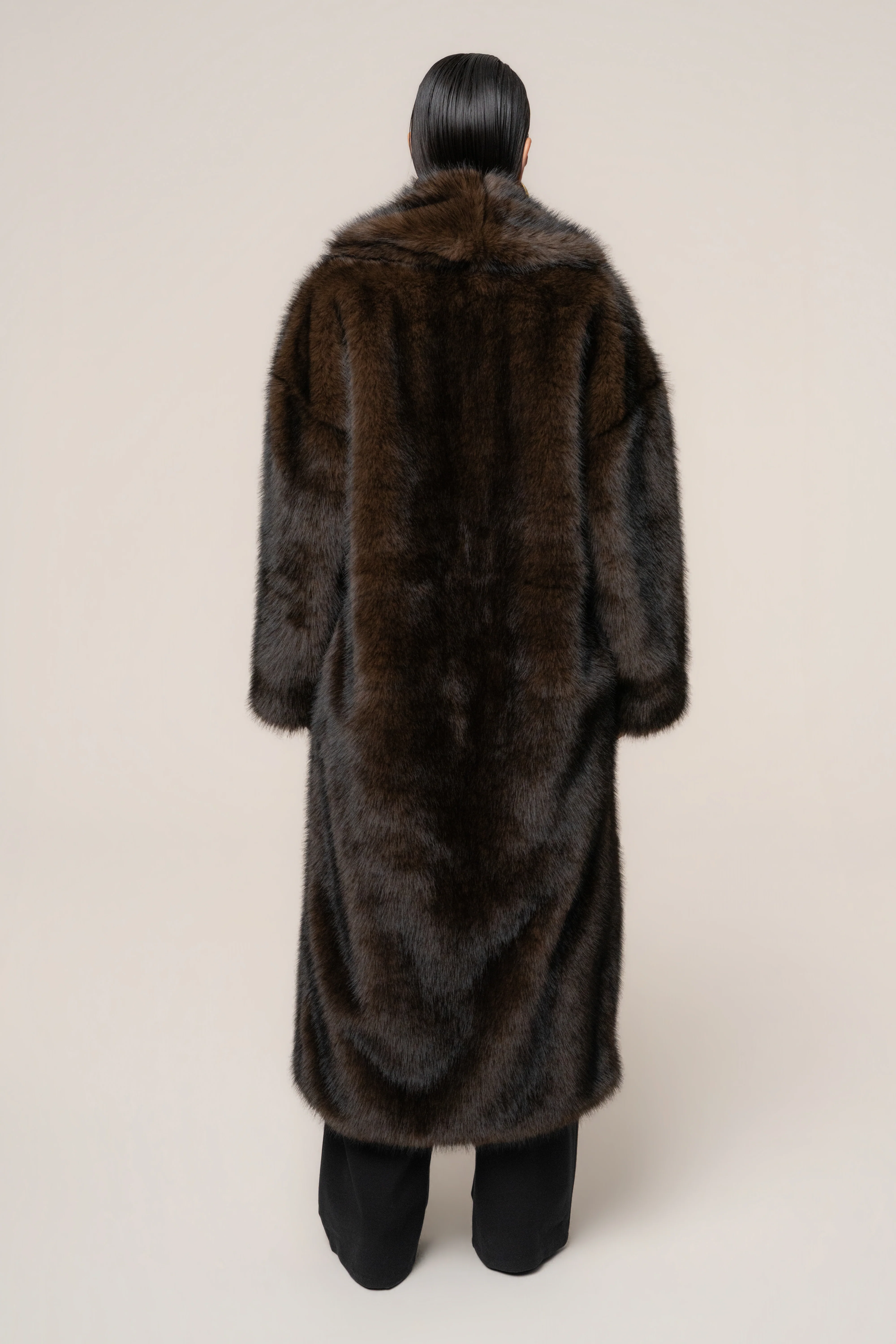 Chocolate Aspen Days Faux Fur Coat - Image 10