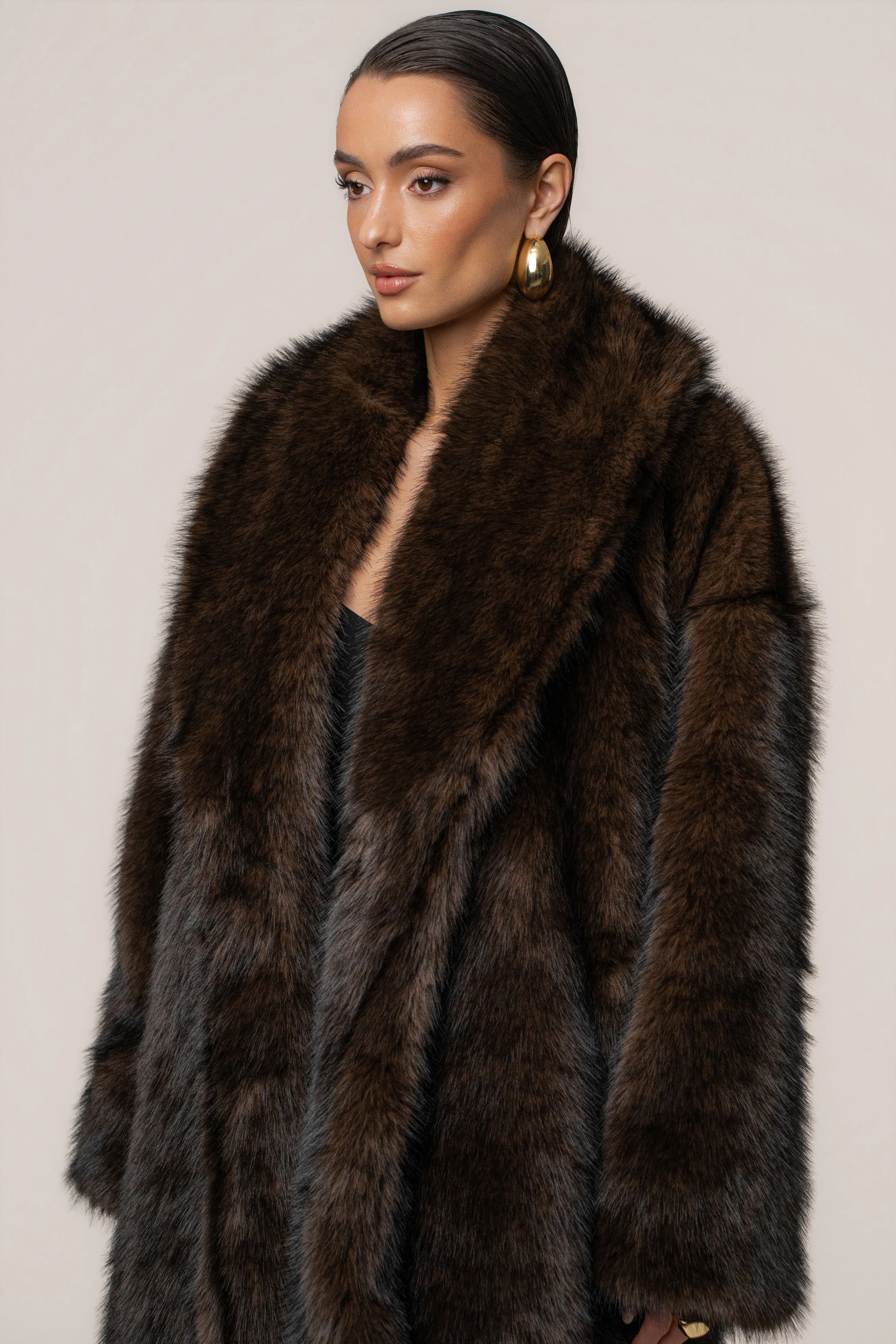 Chocolate Aspen Days Faux Fur Coat - Image 5