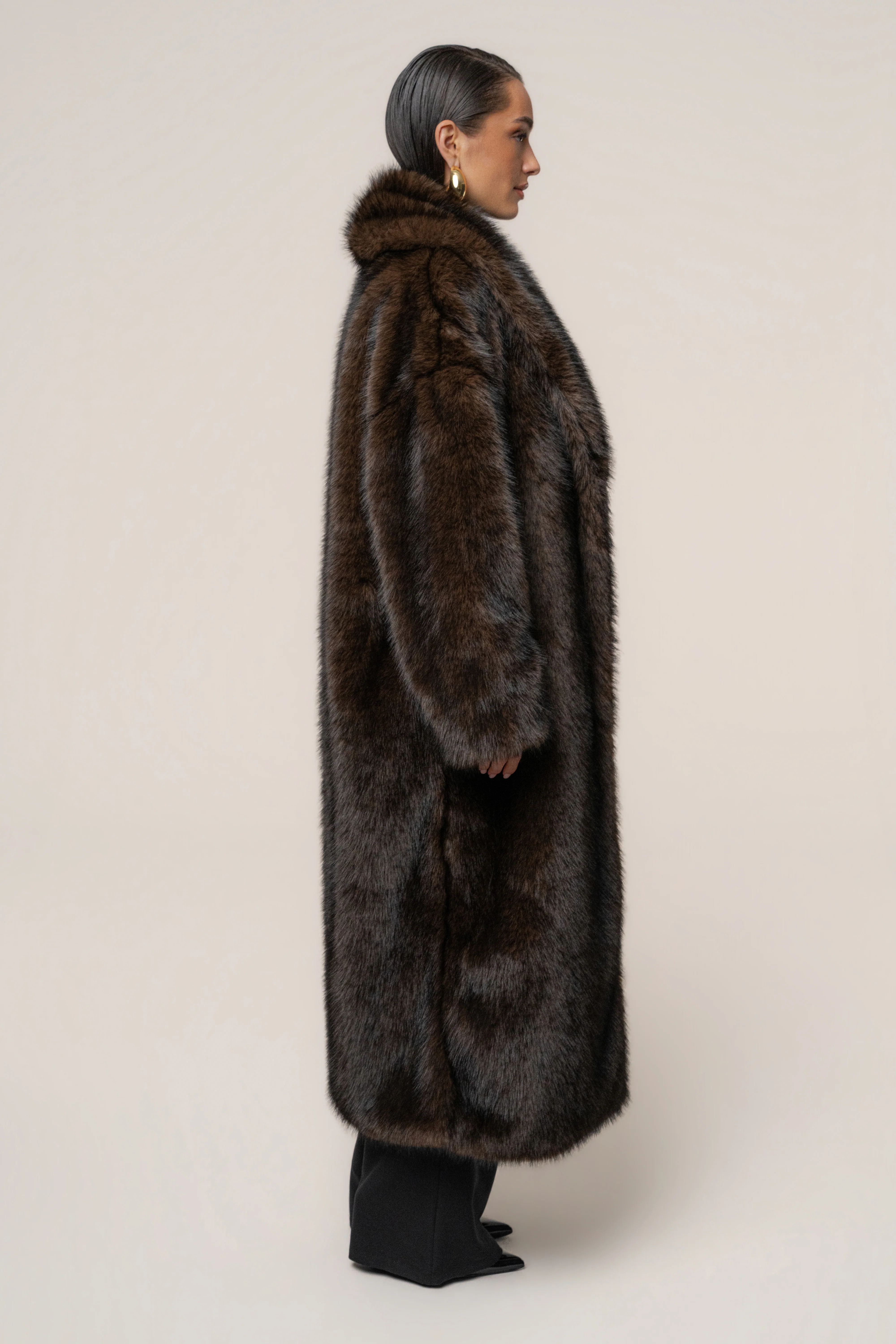 Chocolate Aspen Days Faux Fur Coat - Image 9