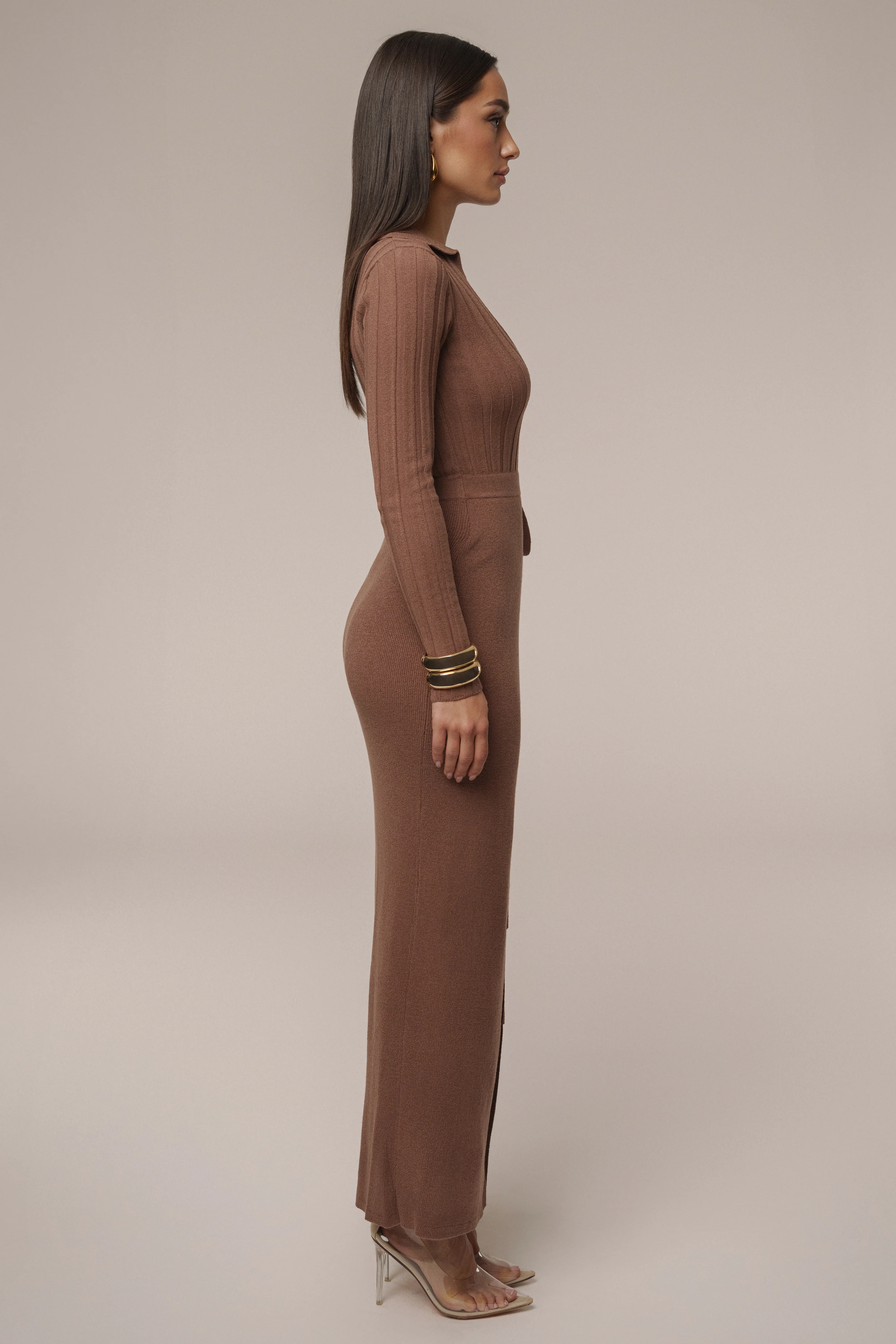 Chocolate Emma Knit Maxi Dress - Image 7
