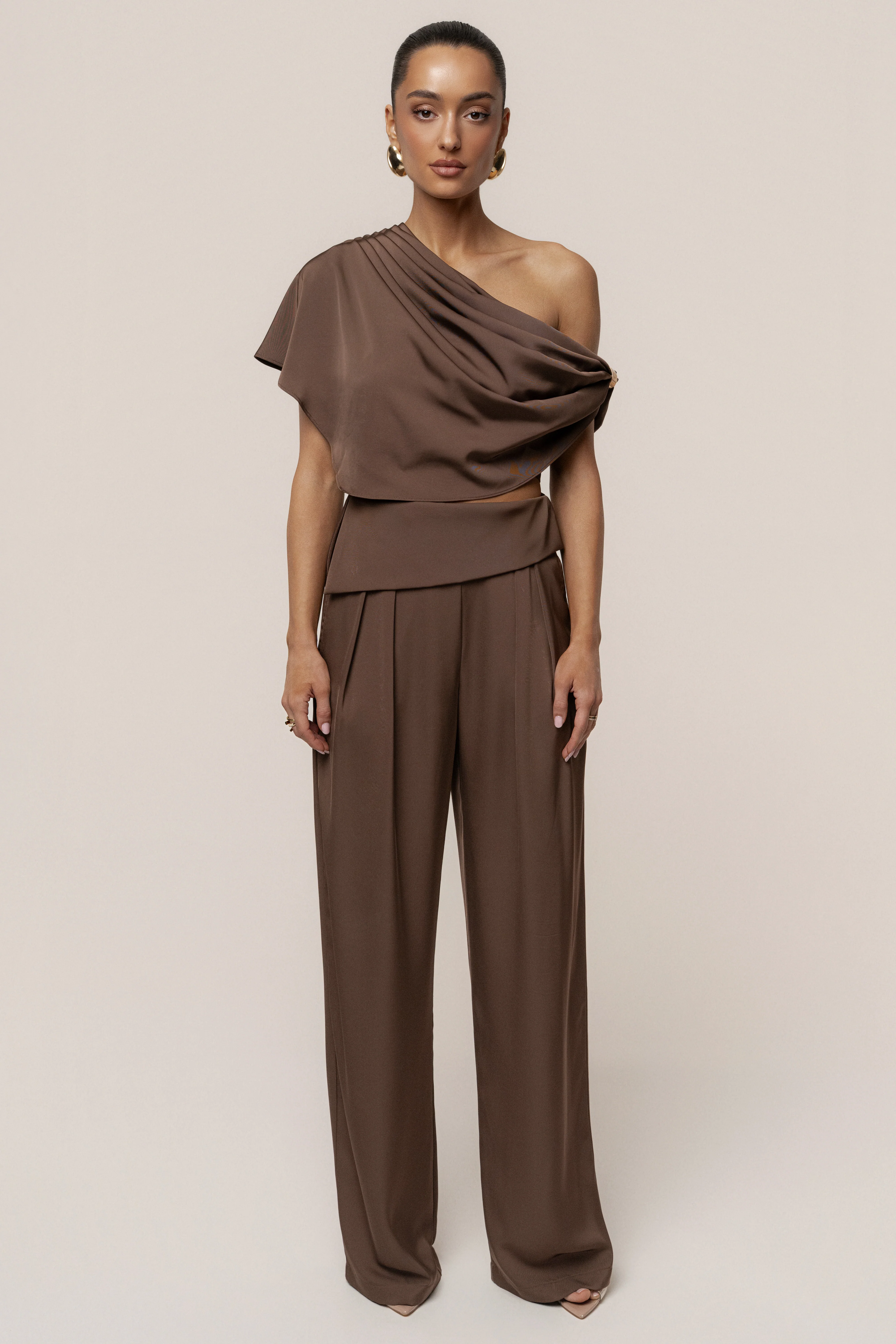 Chocolate Gleam and Glow Satin Top - Image 3