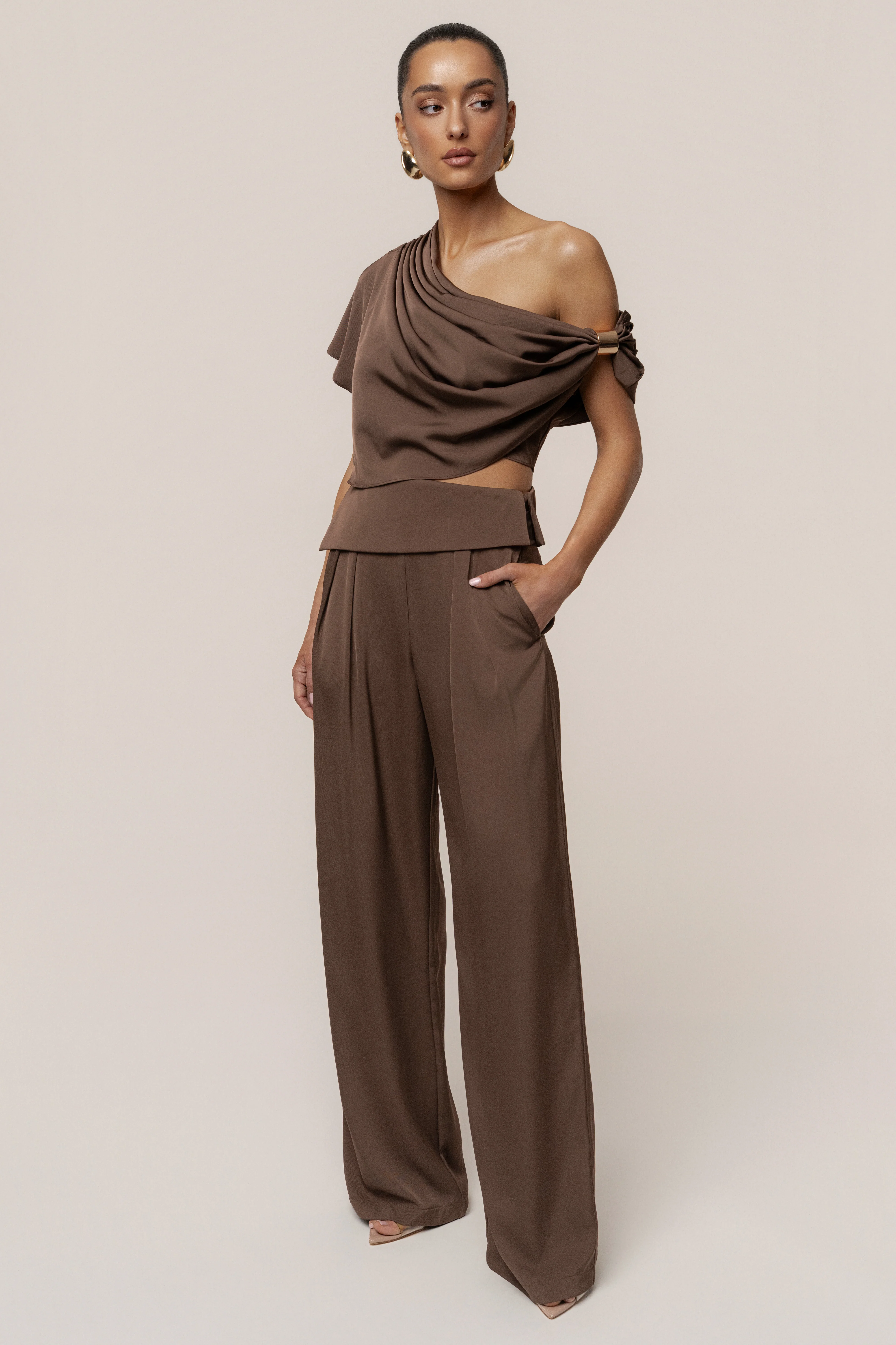 Chocolate Gleam and Glow Satin Top - Image 7