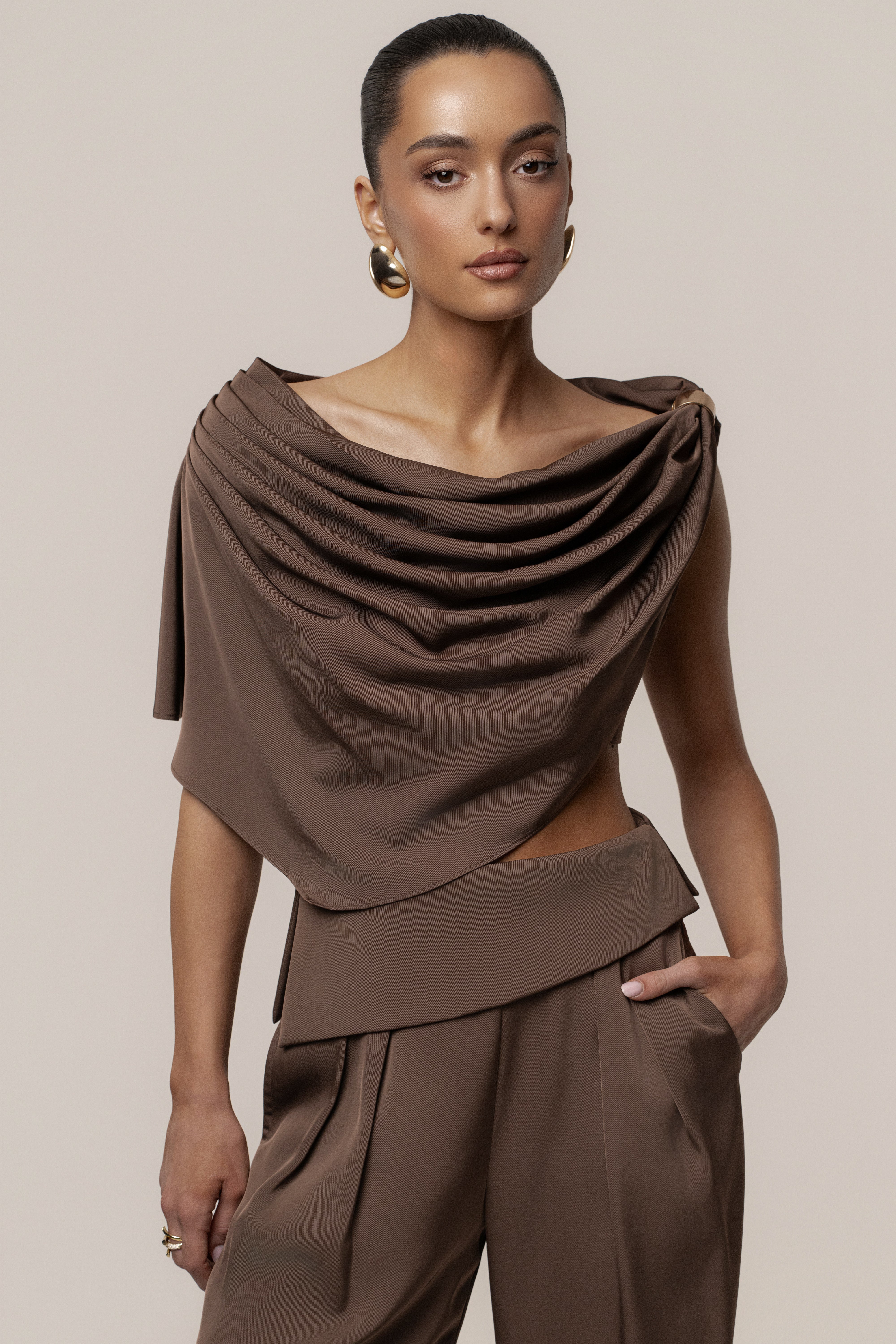 Chocolate Gleam and Glow Satin Top - Image 8