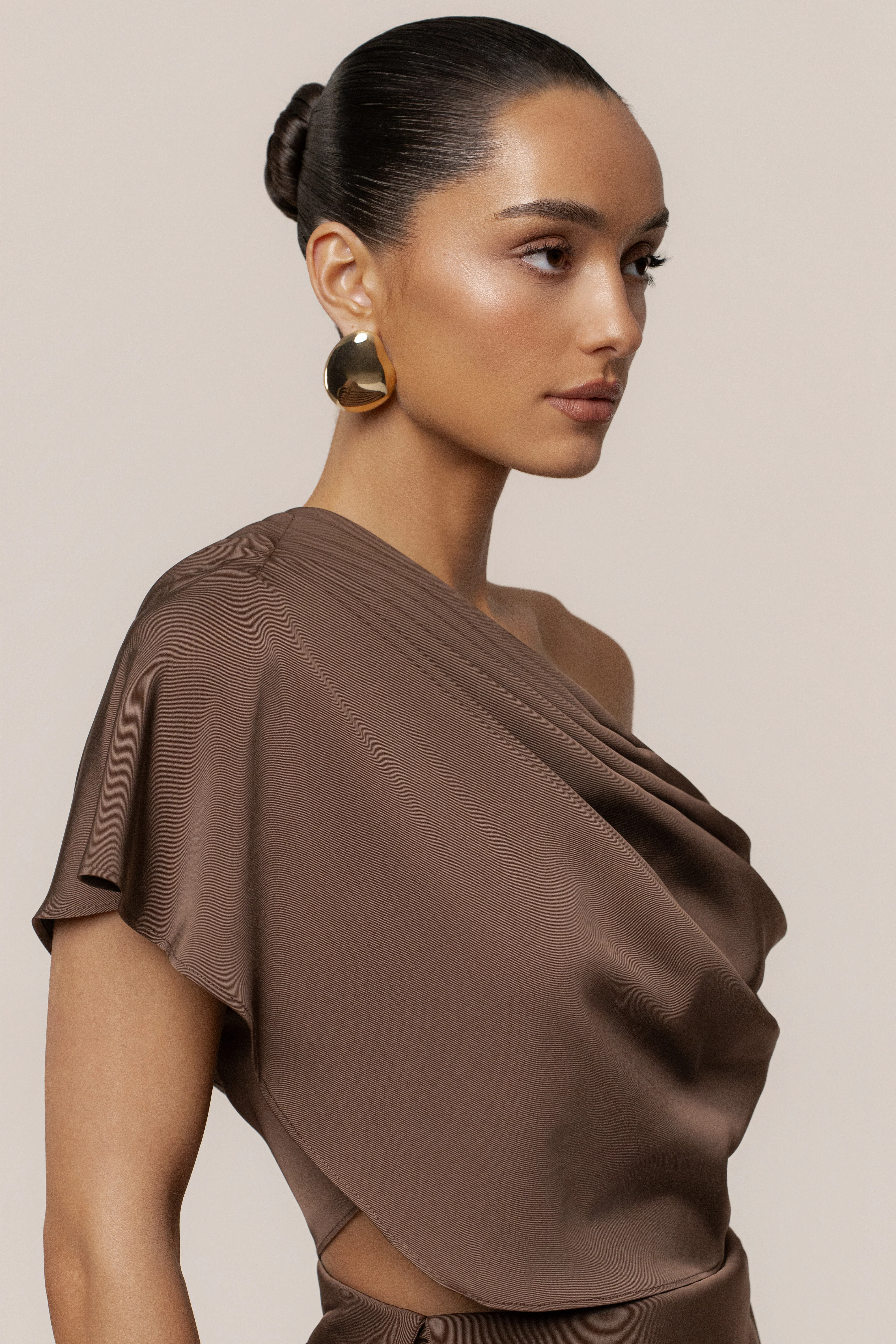 Chocolate Gleam and Glow Satin Top - Image 9