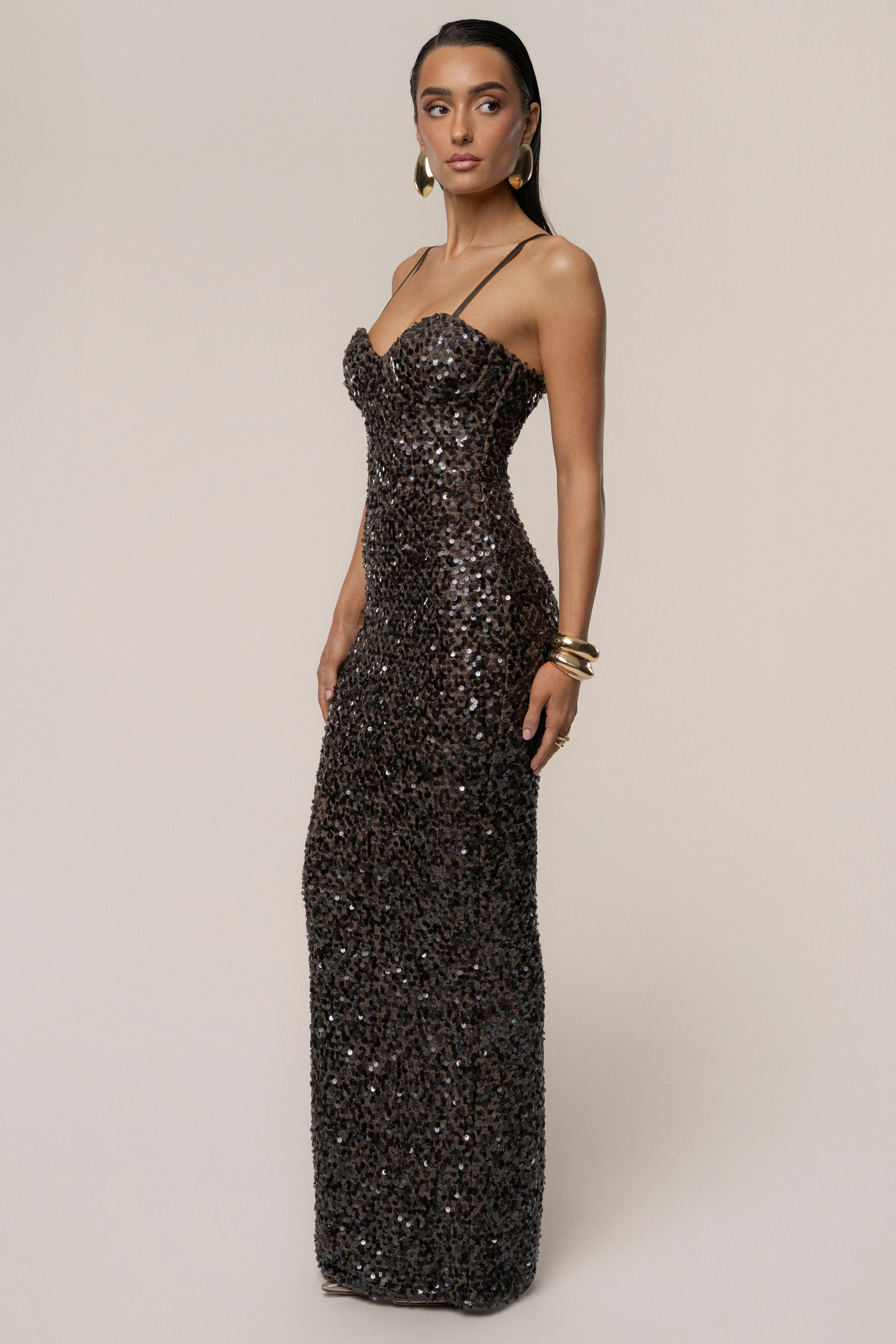 Chocolate Jewel Opulence Sequin Dress - Image 7