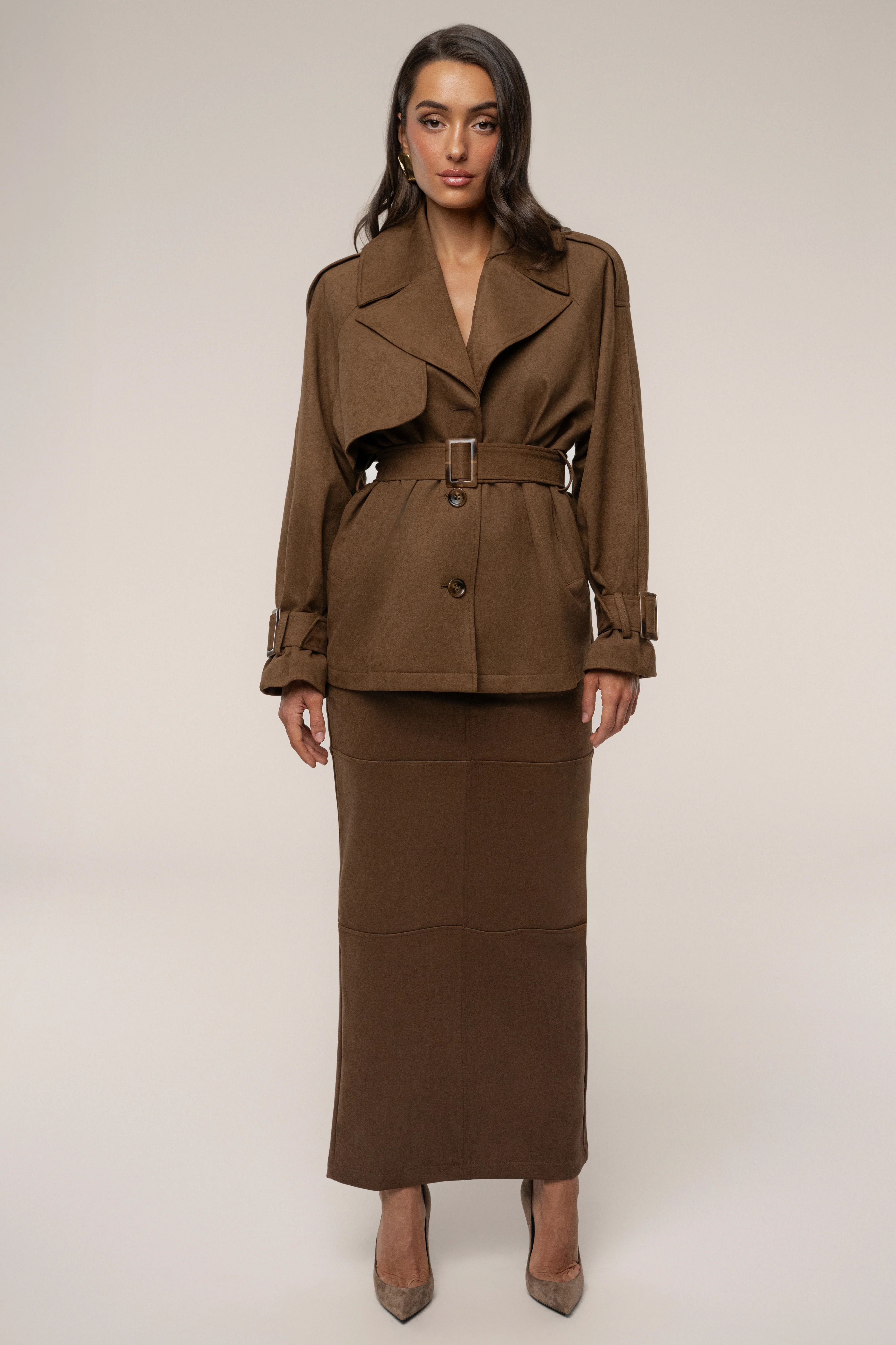 Chocolate Joy Suede Maxi Skirt - Image 4
