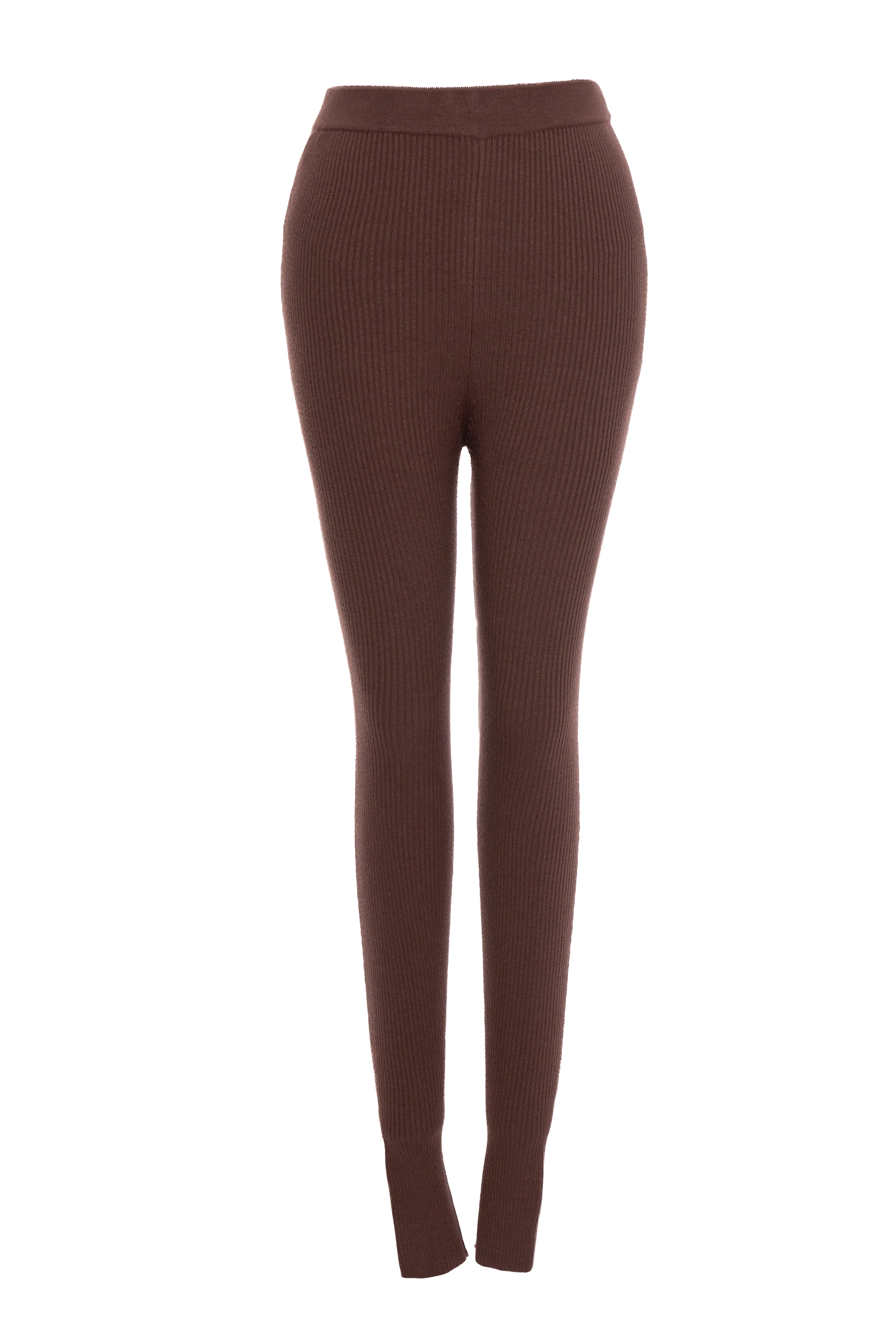Chocolate Naaya Ribbed Leggings - Image 2