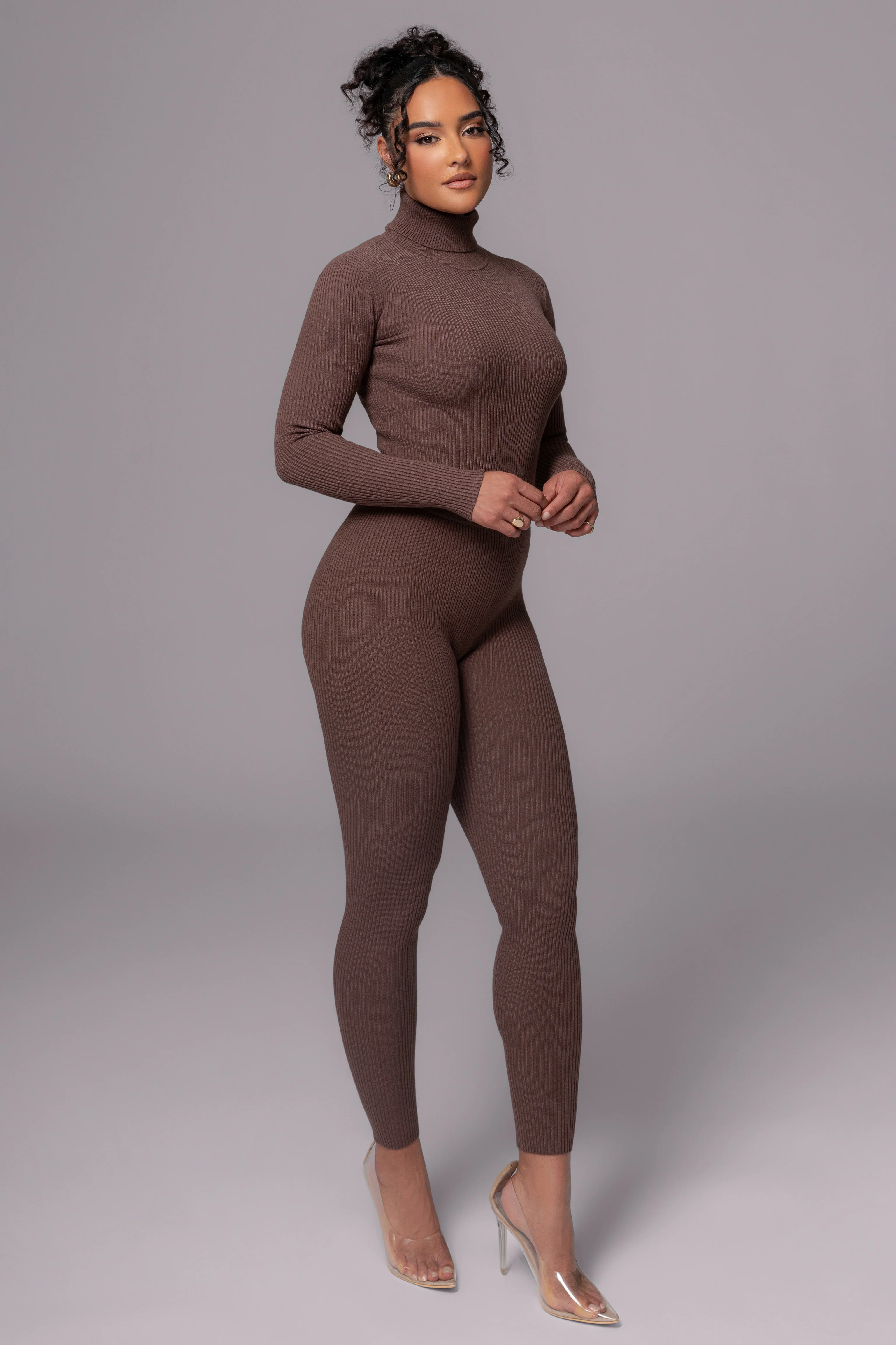 Chocolate Naaya Ribbed Leggings - Image 4
