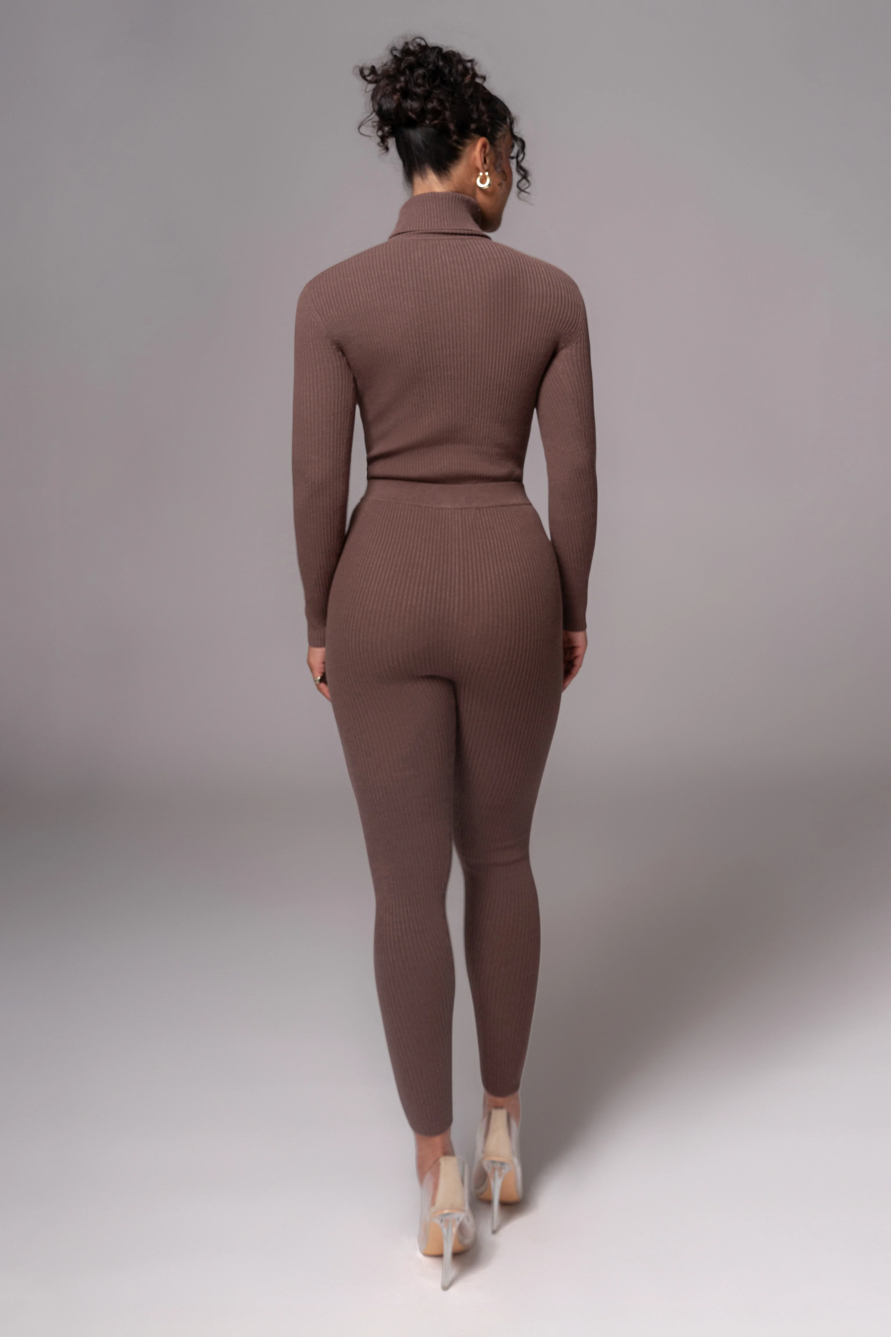 Chocolate Naaya Ribbed Leggings - Image 5