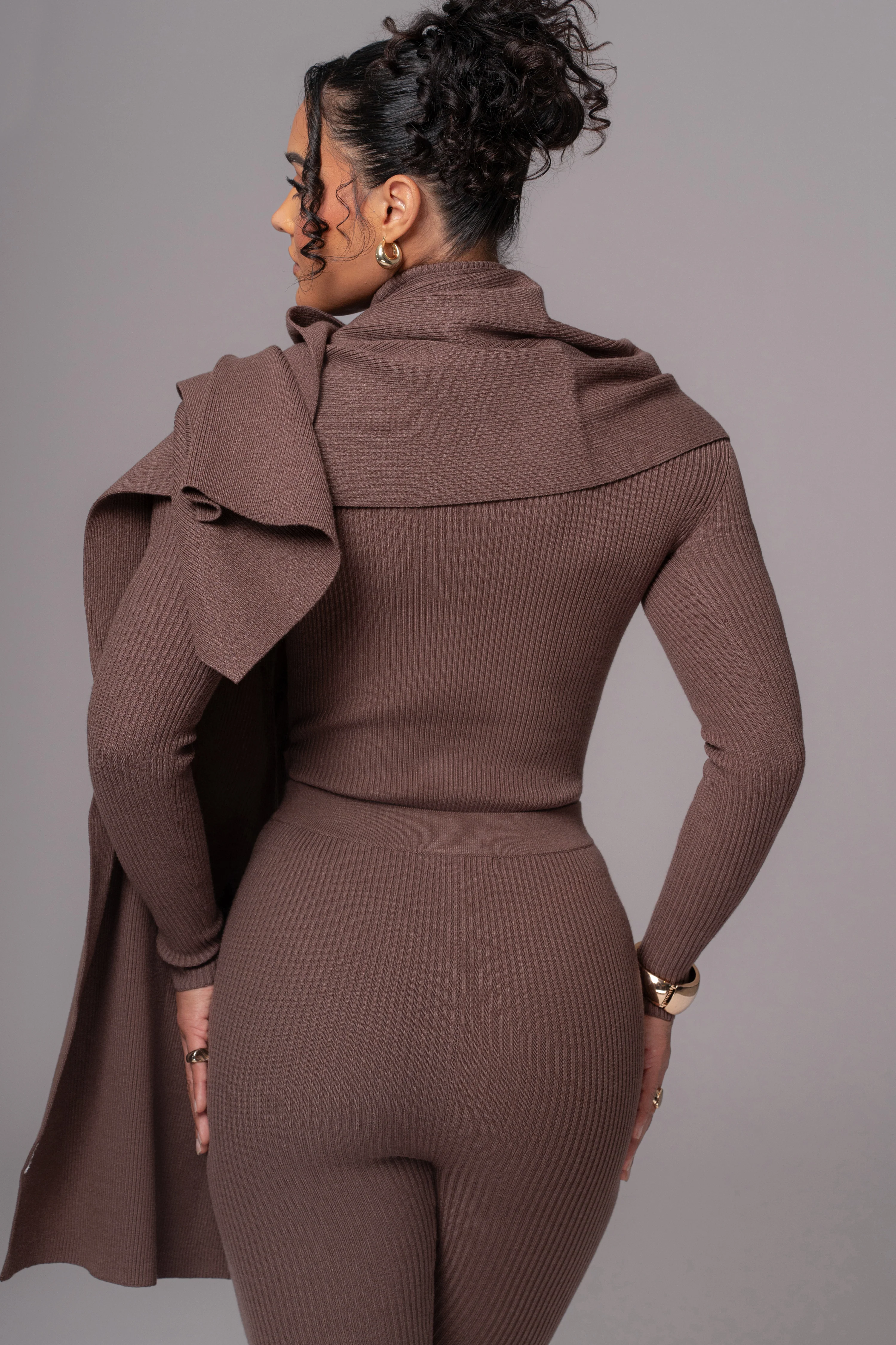 Chocolate Naaya Ribbed Leggings - Image 6