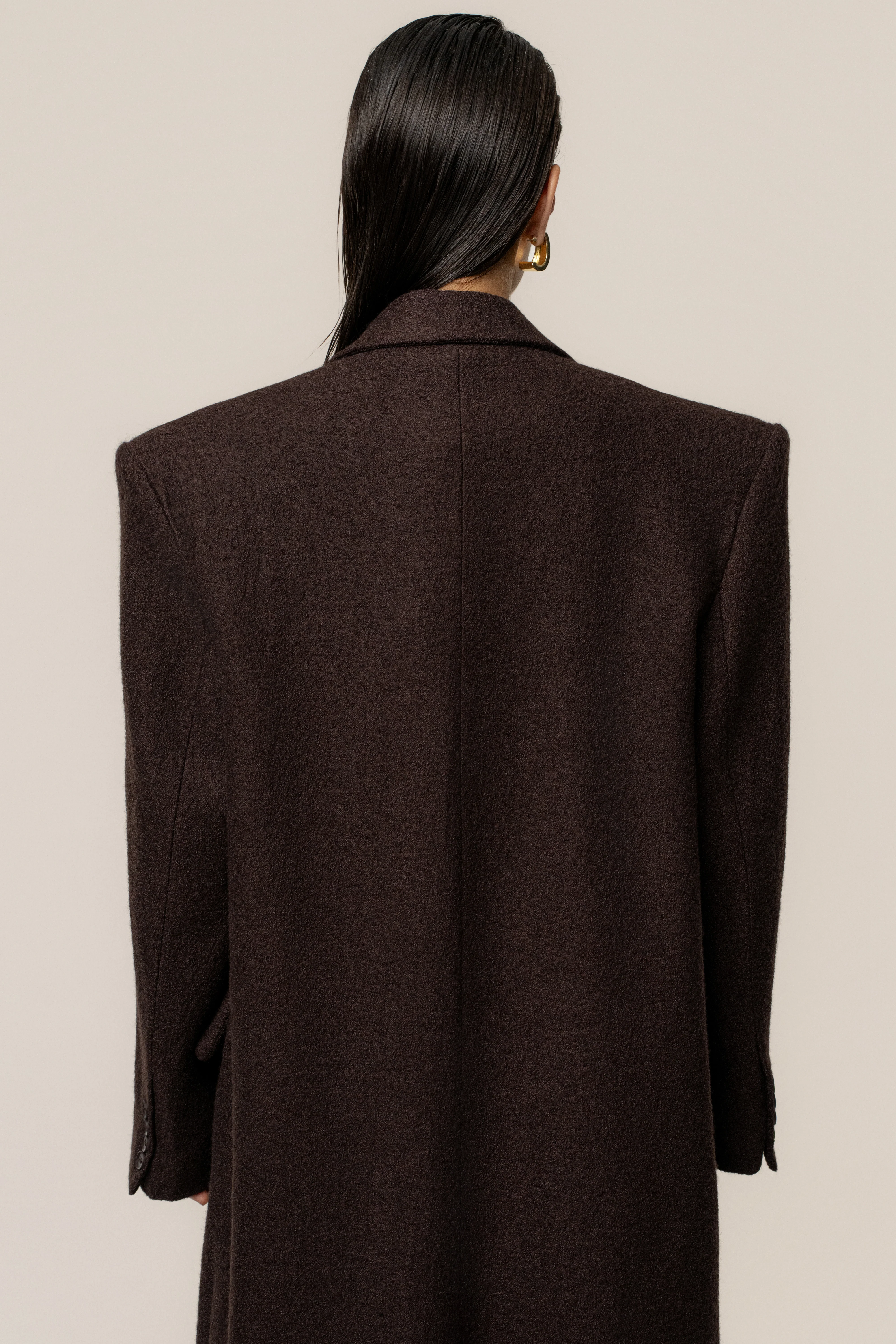 Chocolate Oversize Double Breasted Coat - Image 11