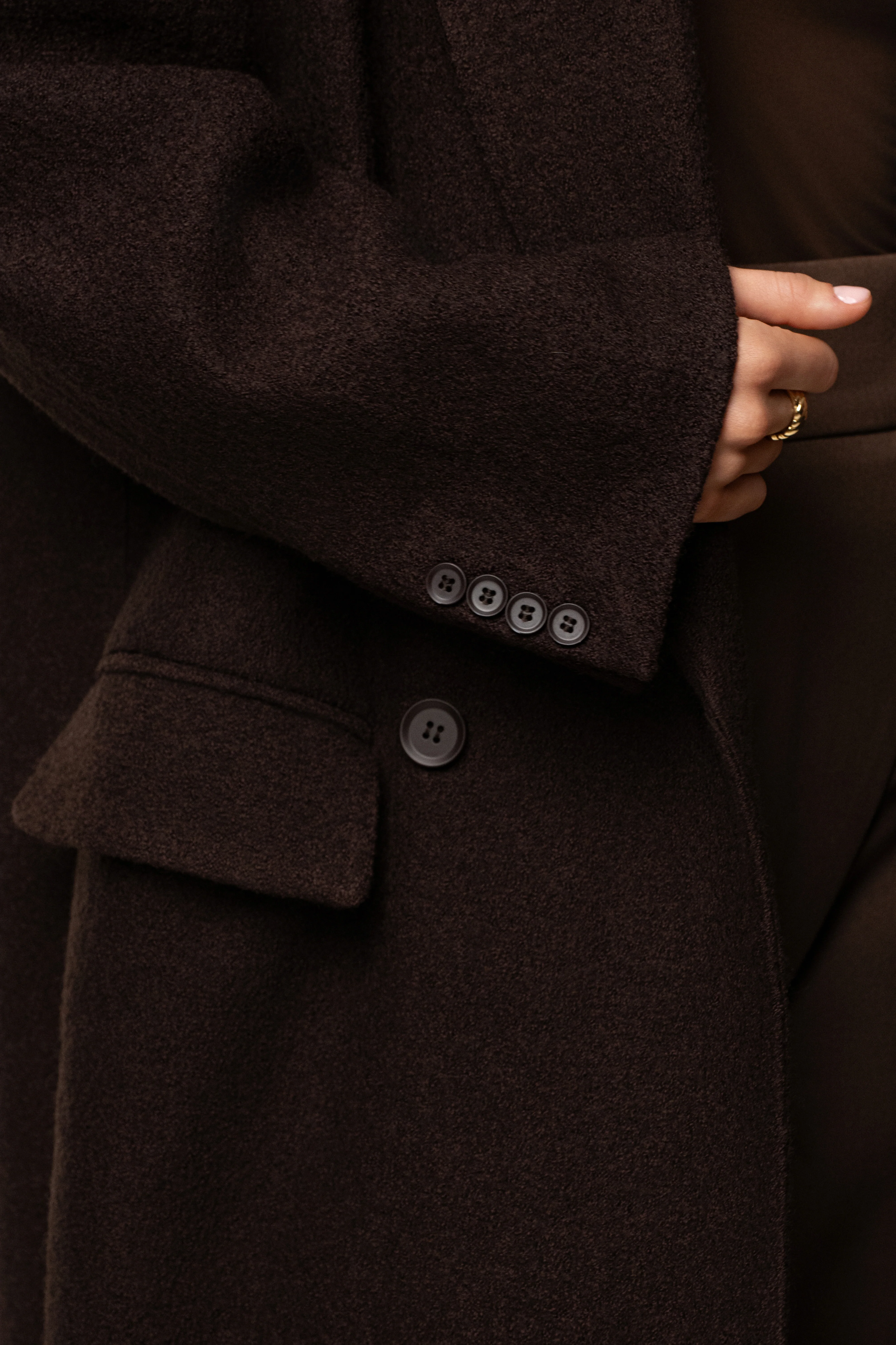 Chocolate Oversize Double Breasted Coat - Image 13
