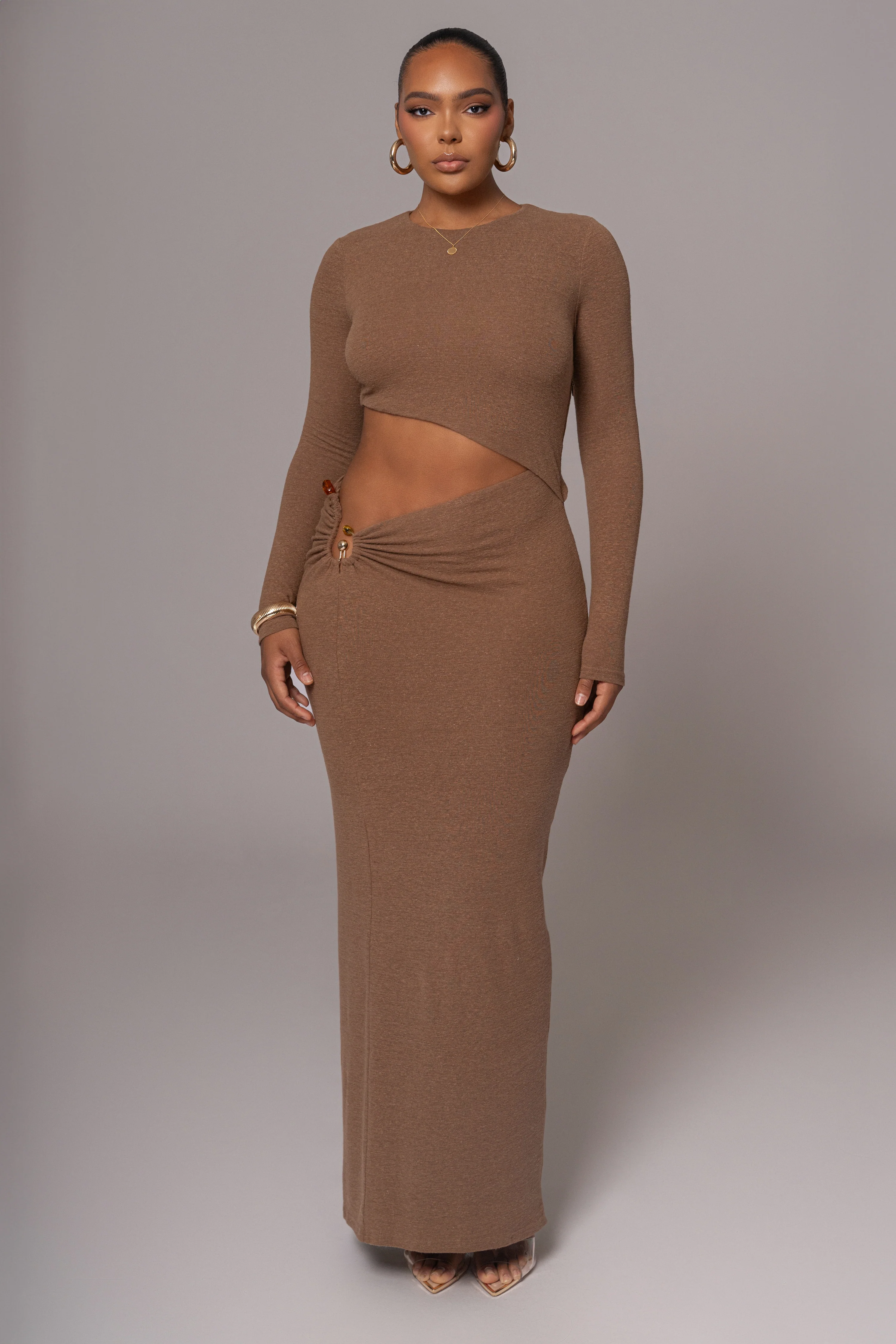 Chocolate Summer Romance Cutout Dress - Image 3