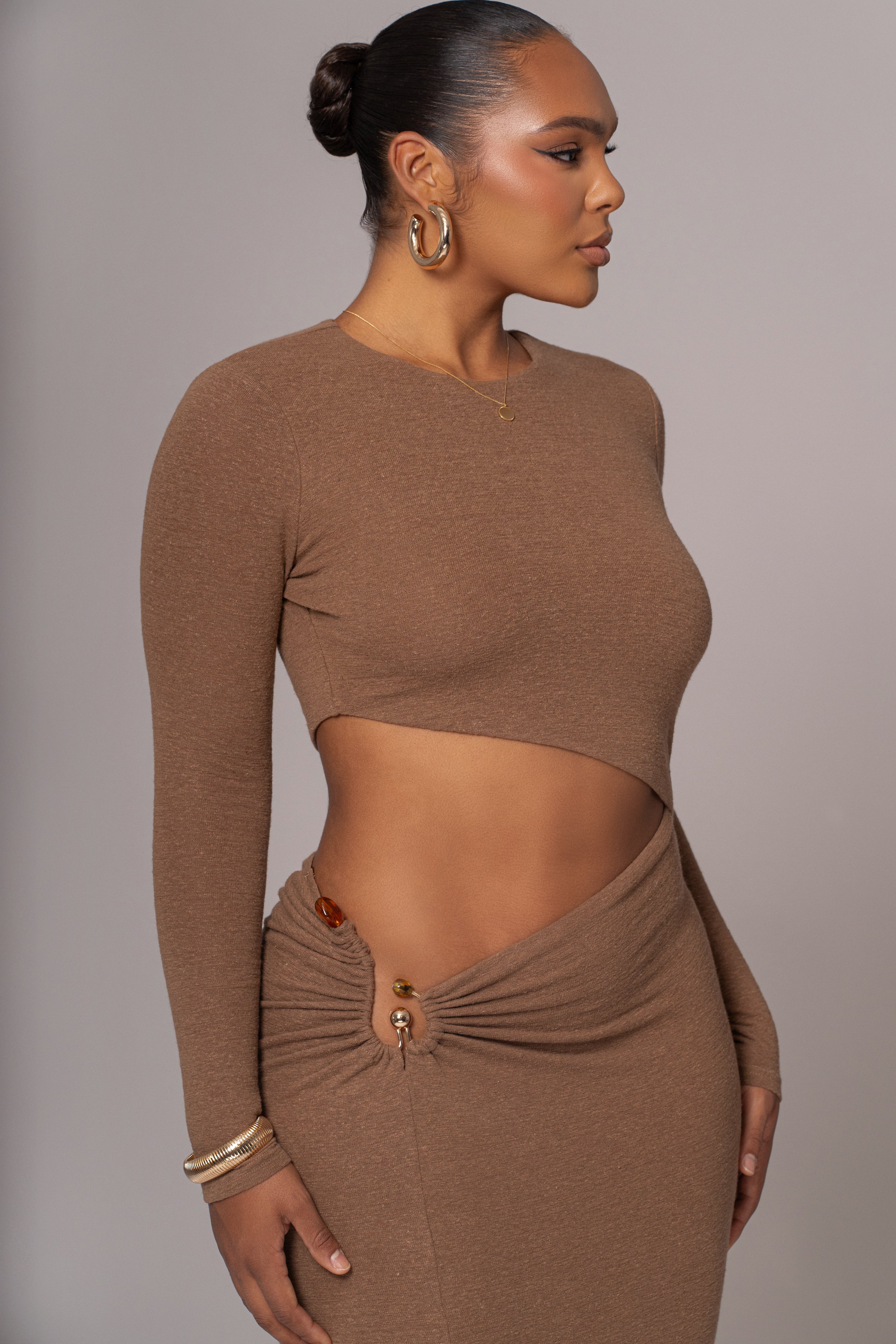 Chocolate Summer Romance Cutout Dress - Image 9