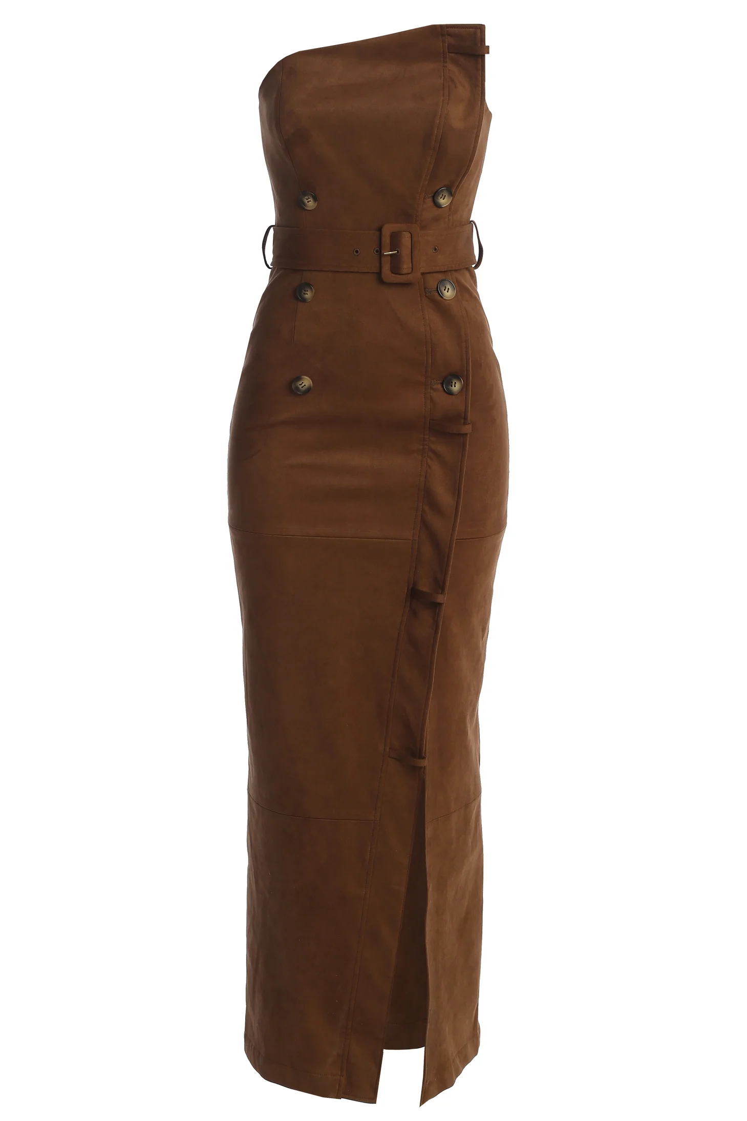 Chocolate Xena Suede Maxi Dress - Image 5