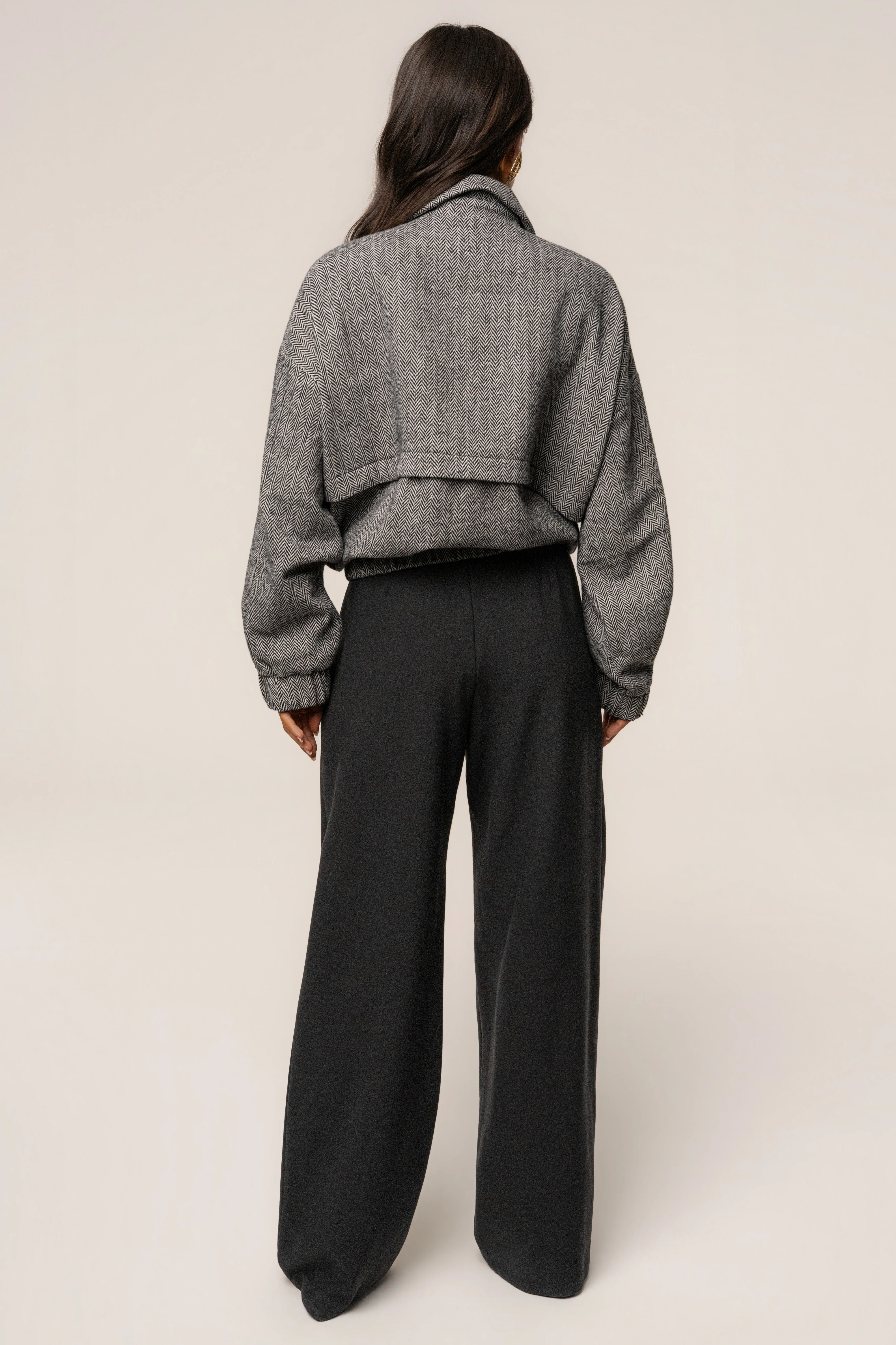 Classic Herringbone Bomber Jacket - Image 17