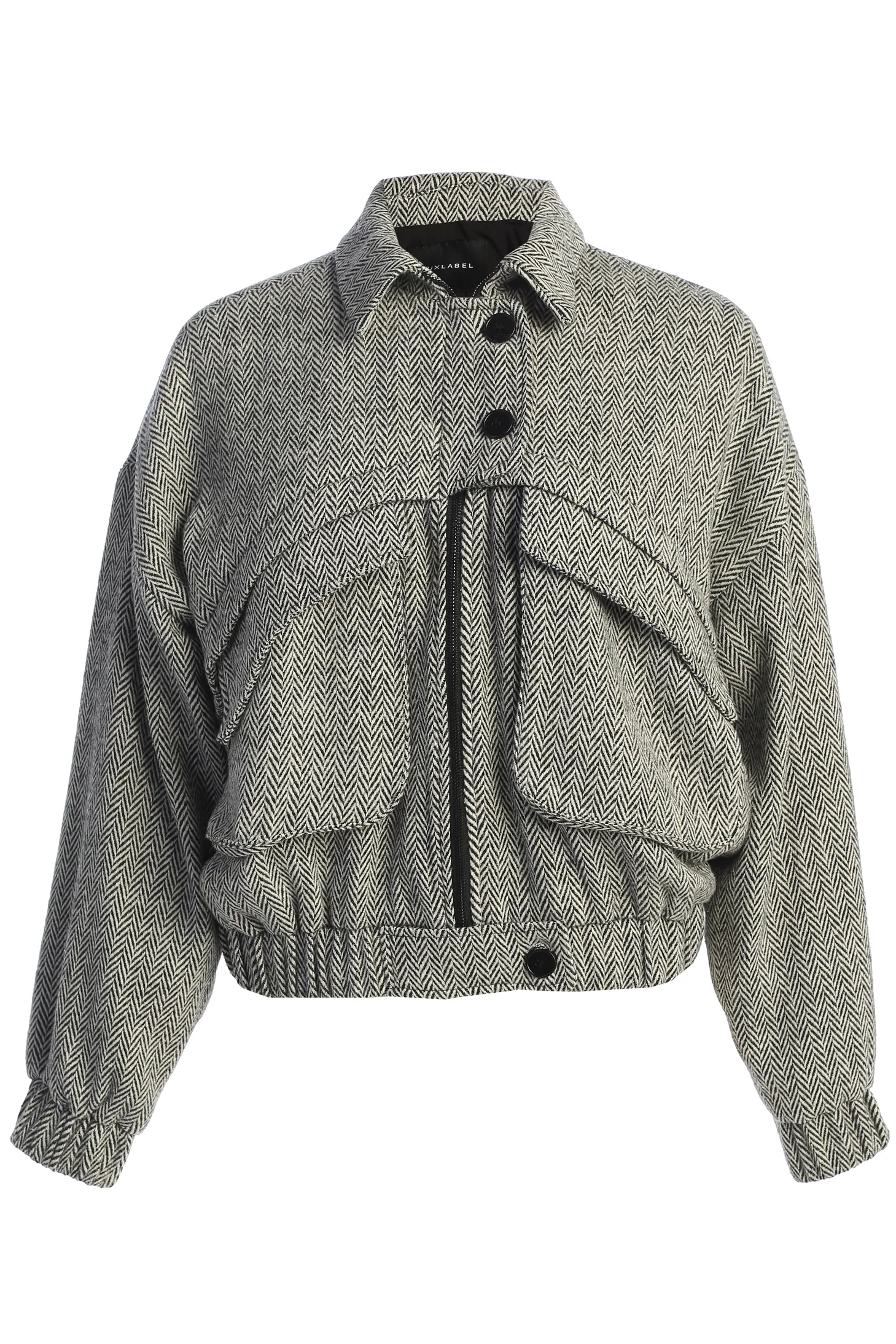 Classic Herringbone Bomber Jacket - Image 6