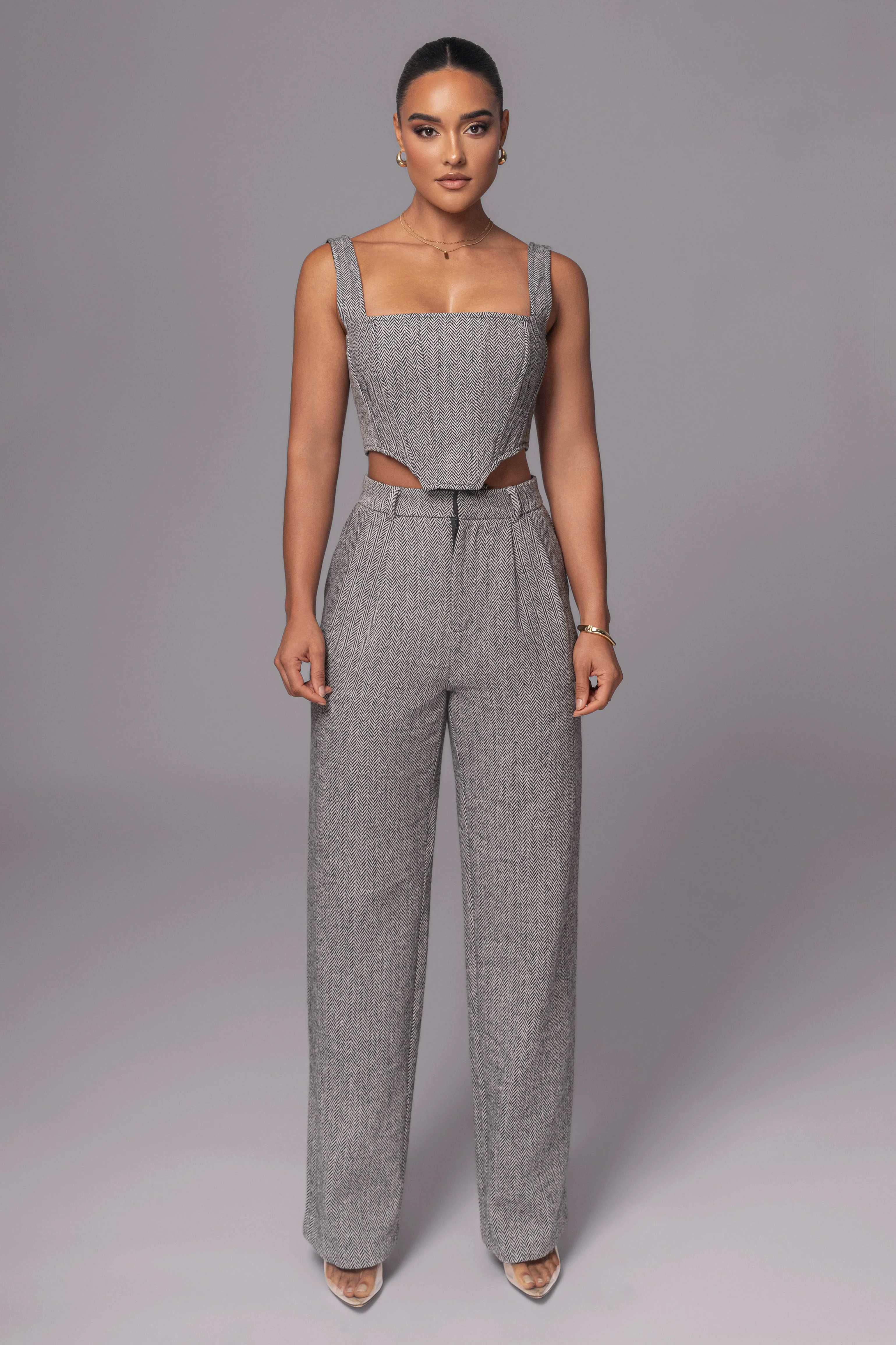 Classic Herringbone Corset Top - Image 5