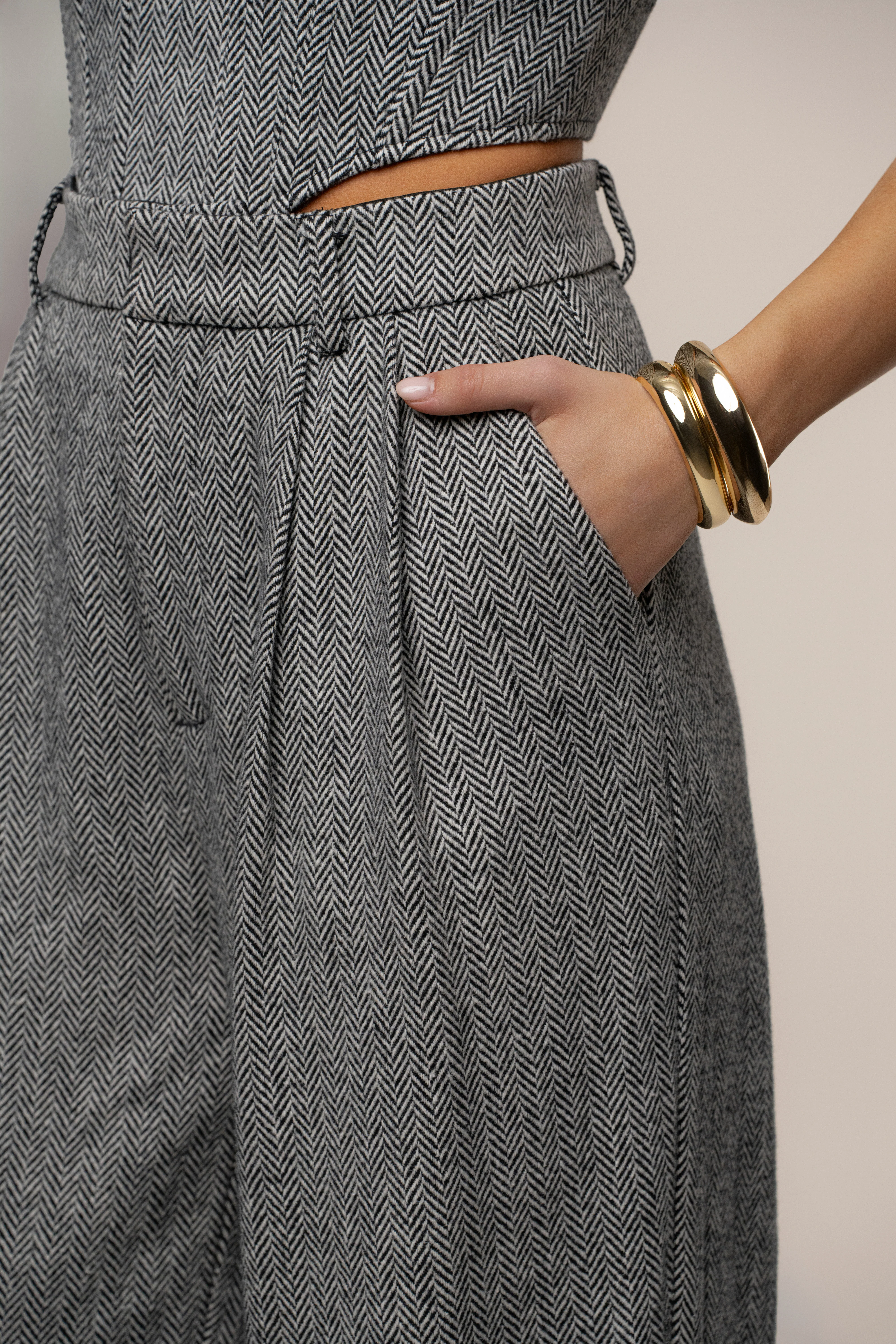 Classic Herringbone Trousers - Image 12