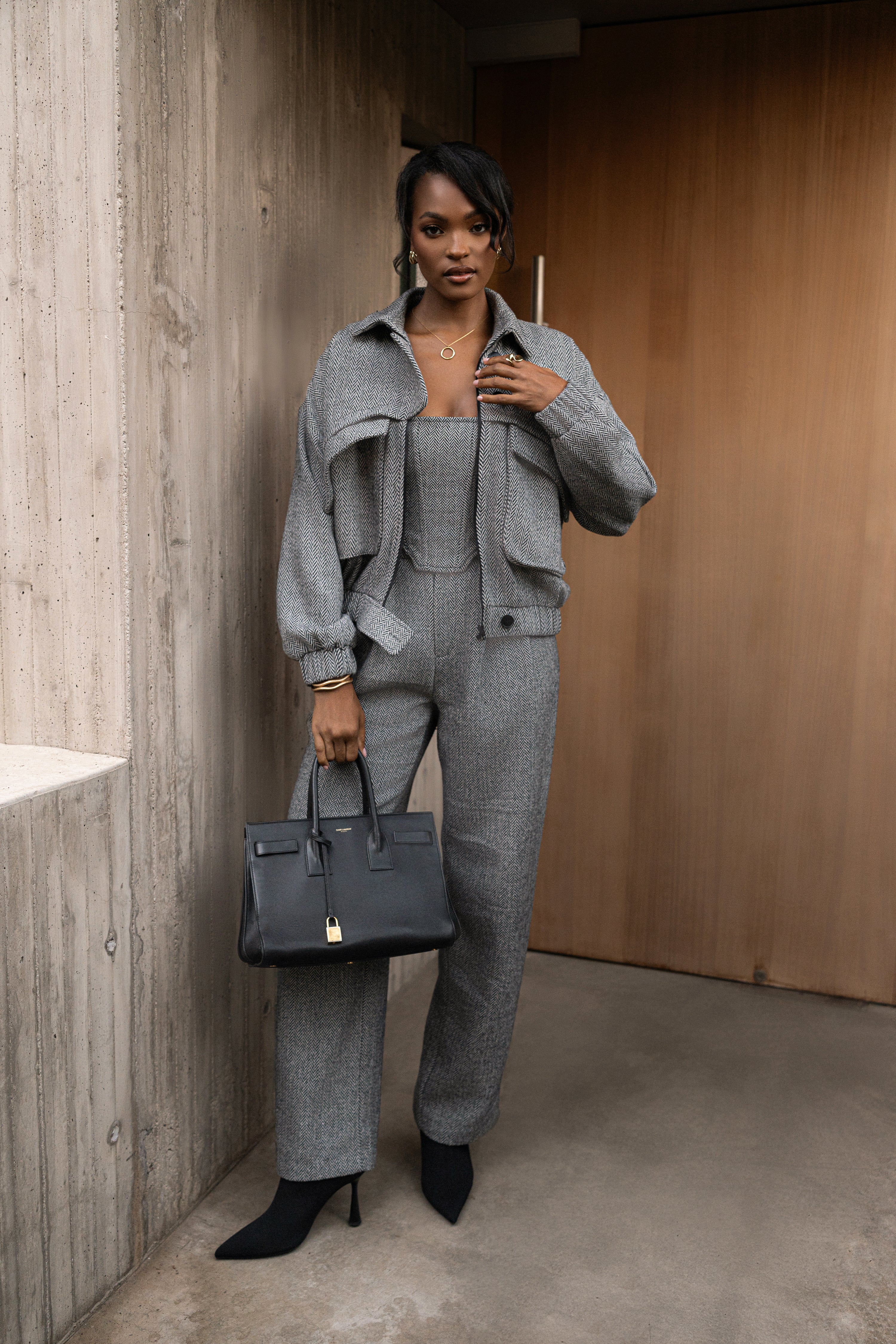 Classic Herringbone Trousers - Image 3