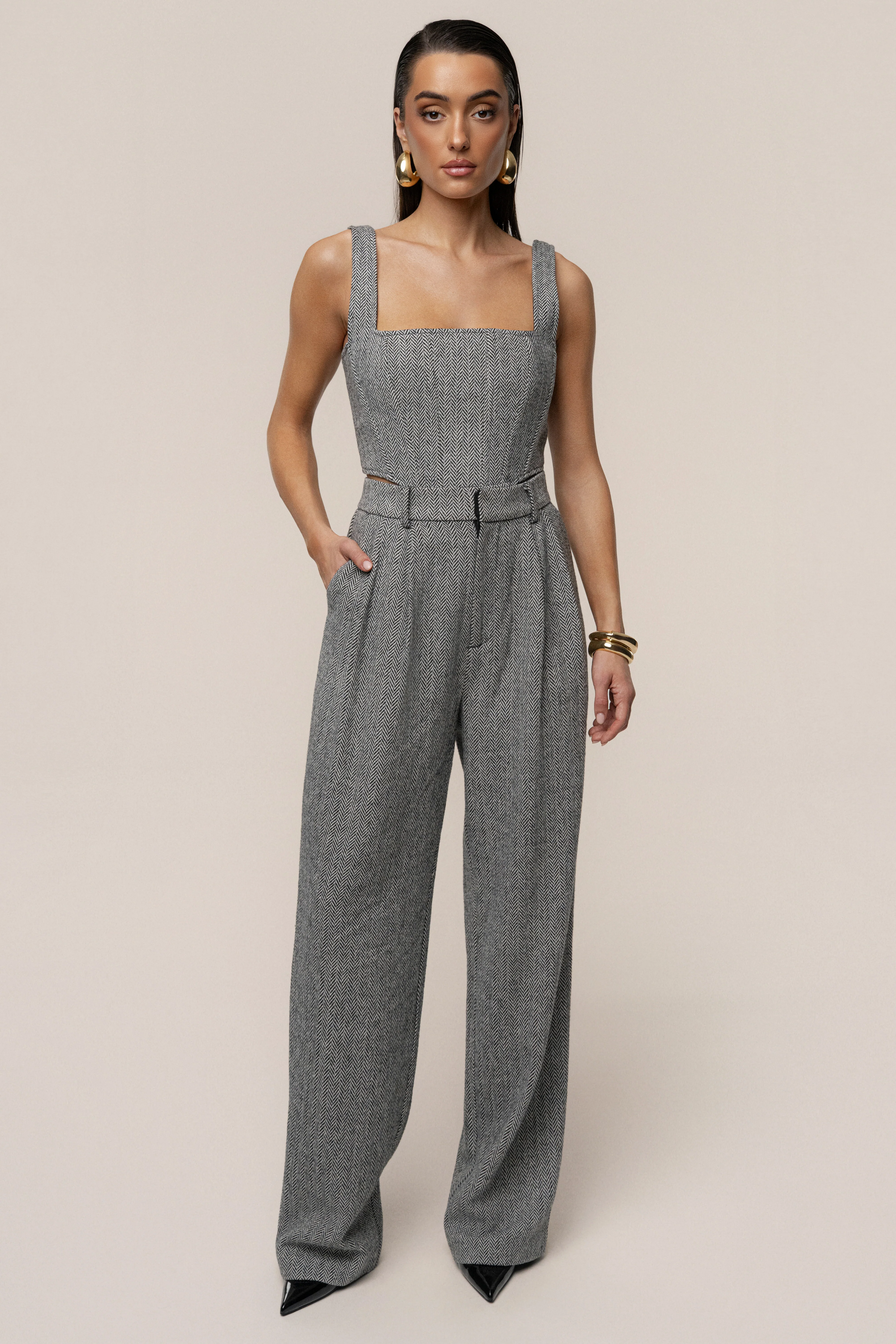 Classic Herringbone Trousers - Image 5