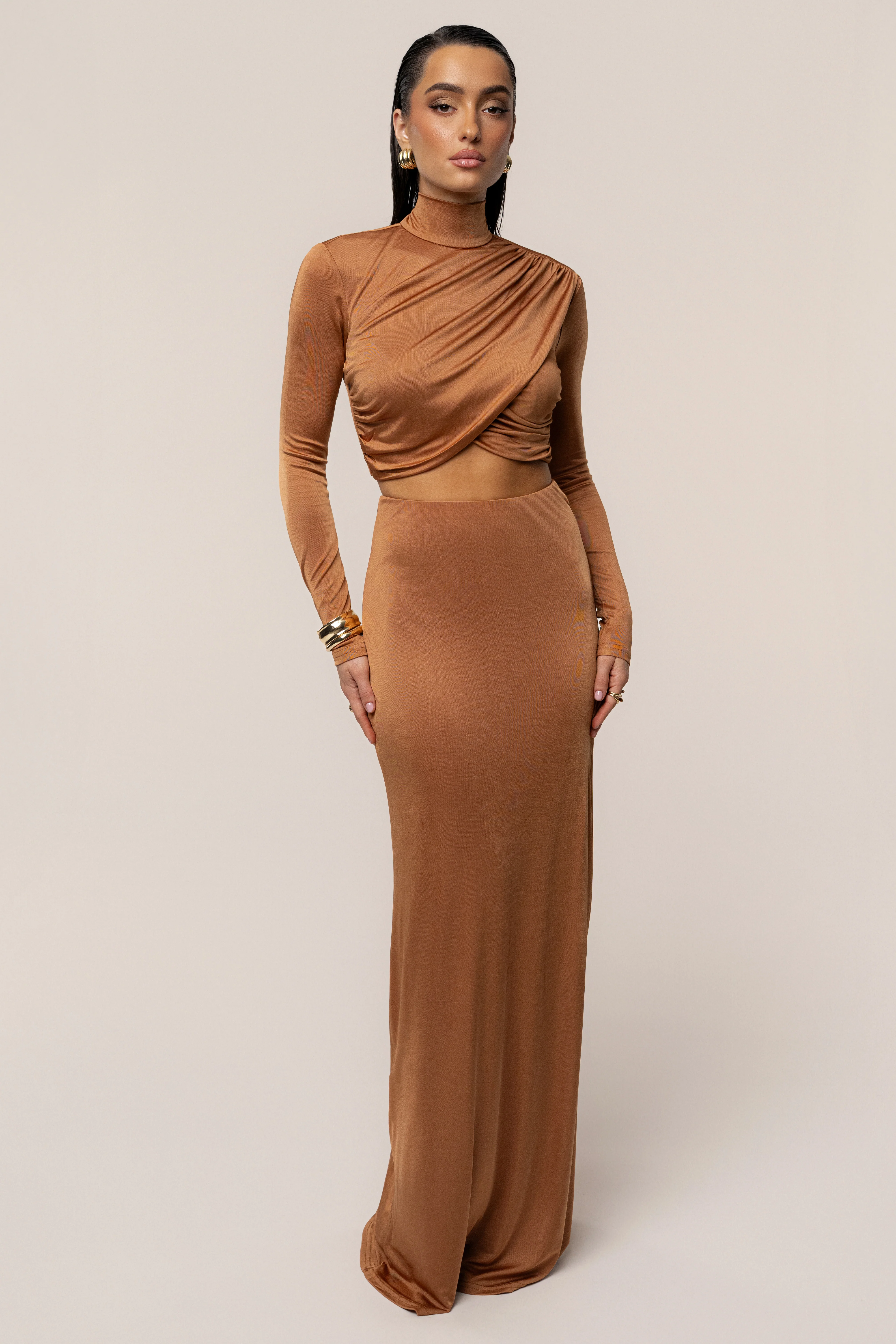 Copper Ultra High Waist Maxi Skirt - Image 4