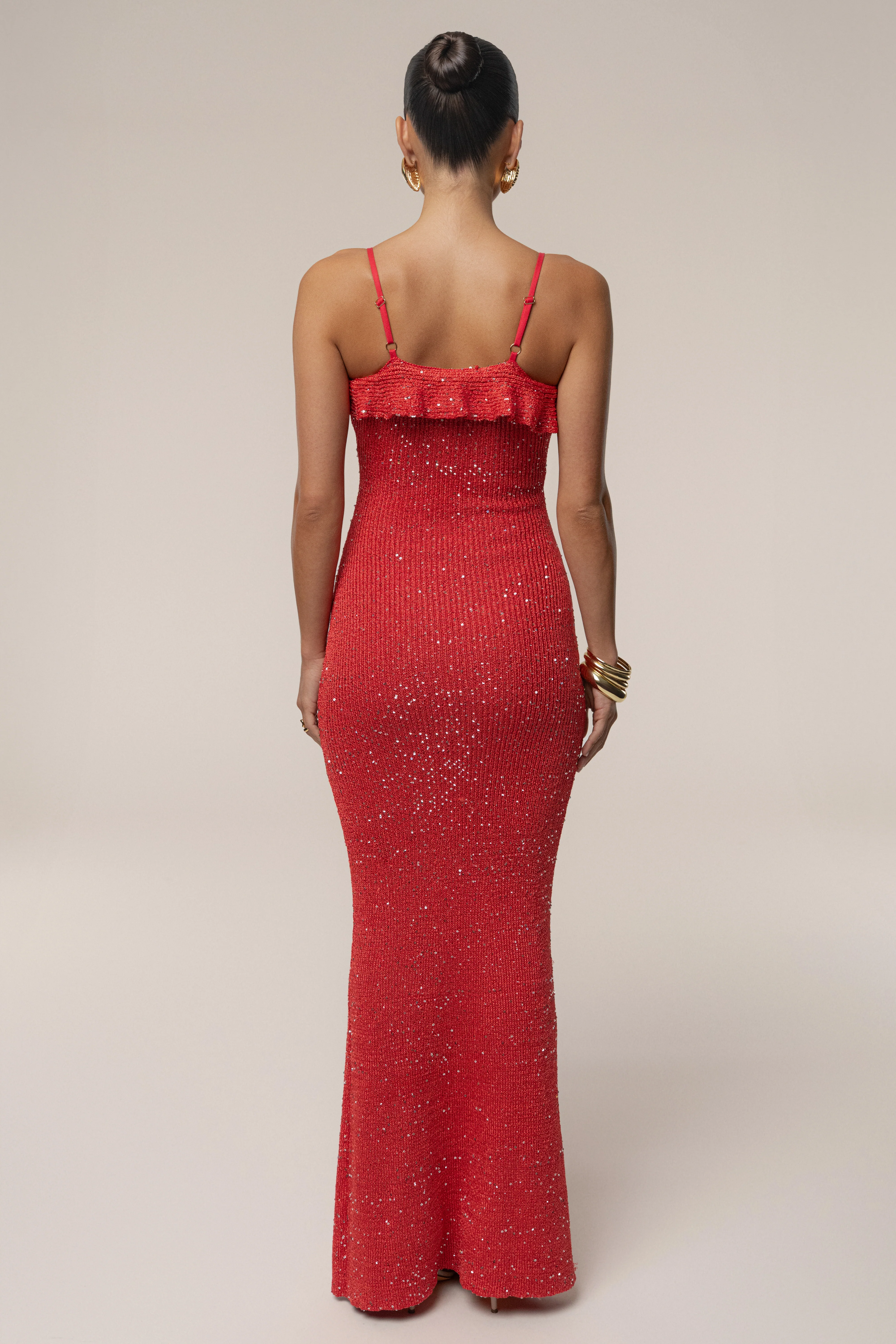 Coral Midnight Sparkle Maxi Dress - Image 7