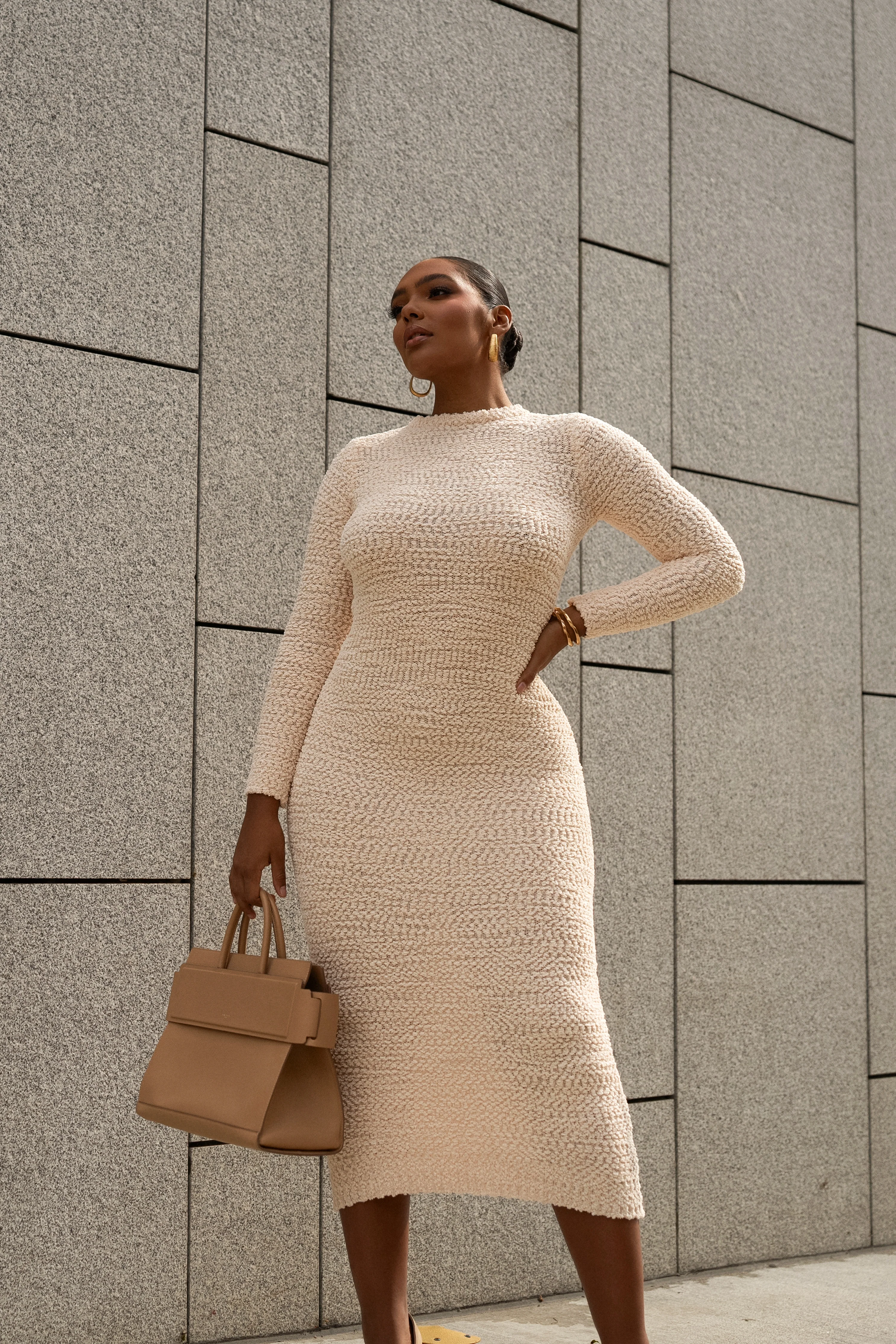 Cream Autumn Knit Maxi Dress - Image 16